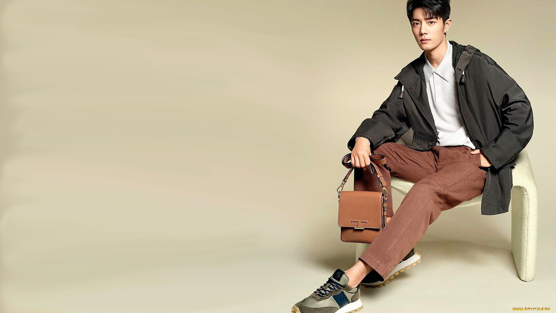 мужчины, xiao, zhan, актер, куртка, кроссовки, барсетка