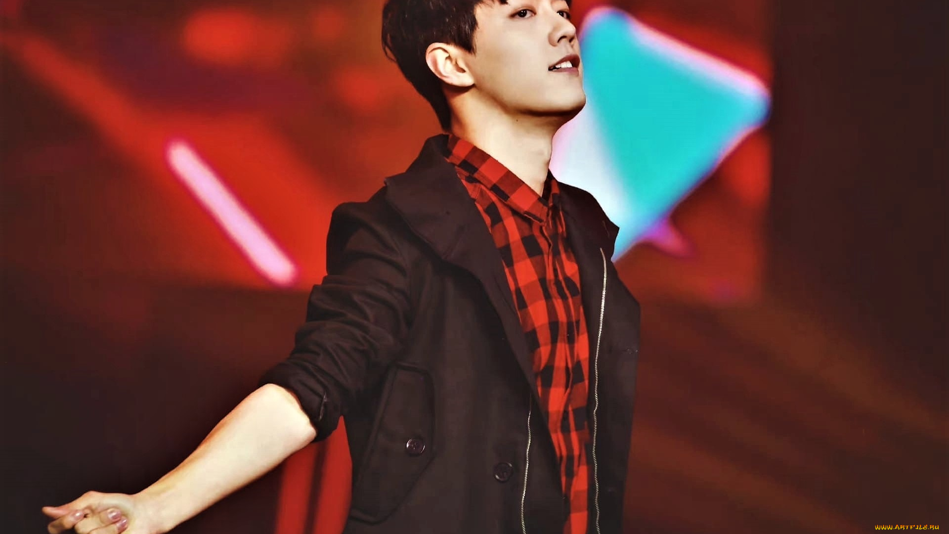 мужчины, xiao, zhan, актер, певец, сцена, рубашка, куртка