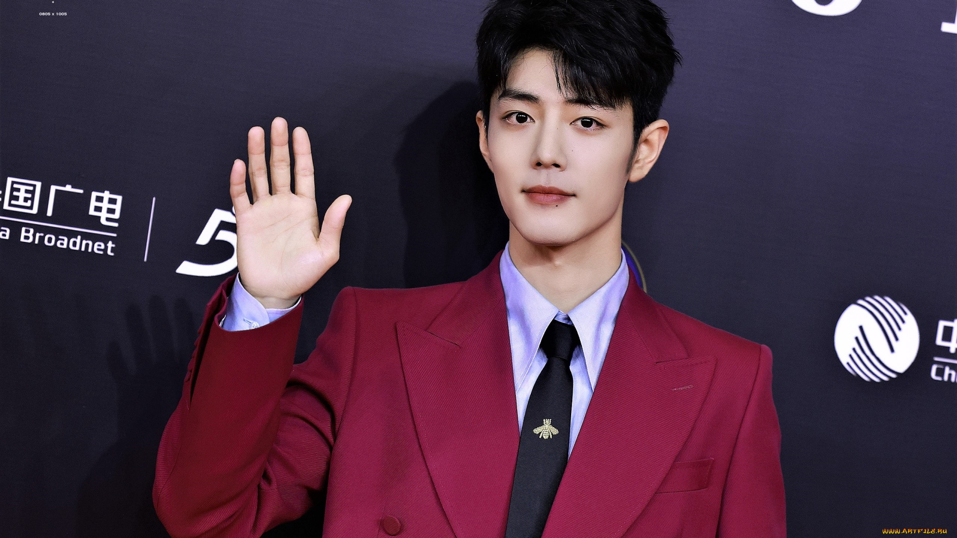 мужчины, xiao, zhan, актер, пиджак, галстук, жест