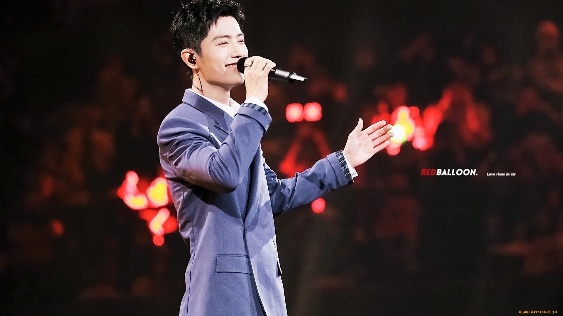 мужчины, xiao, zhan, актер, пиджак, микрофон, сцена