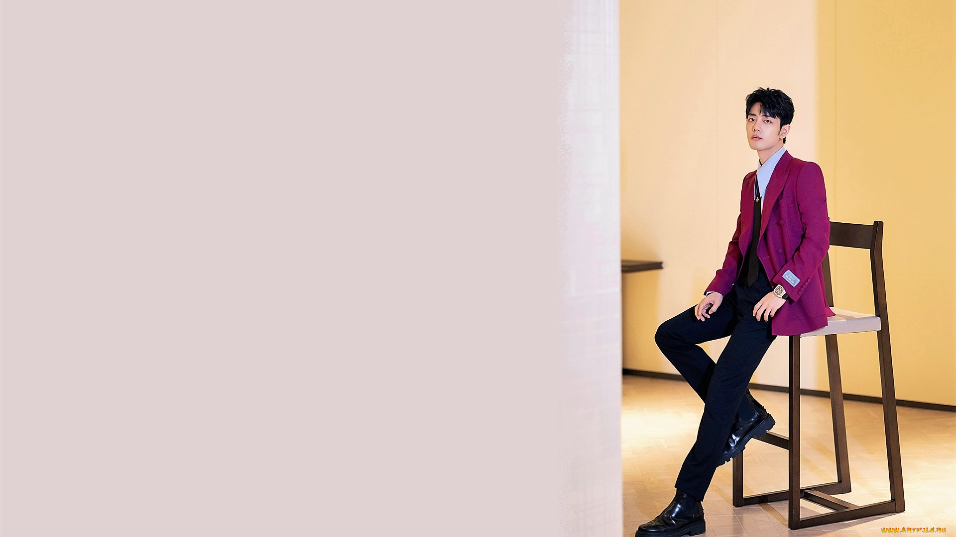 мужчины, xiao, zhan, актер, пиджак, стул