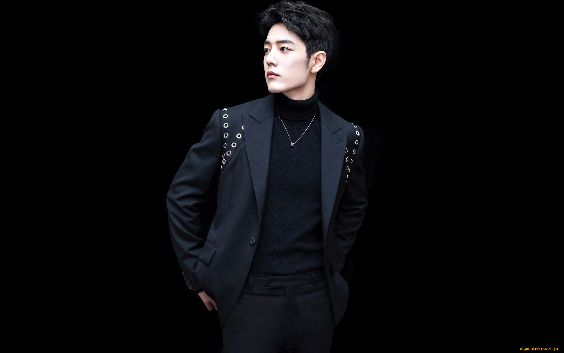 мужчины, xiao, zhan, актер, костюм, водолазка