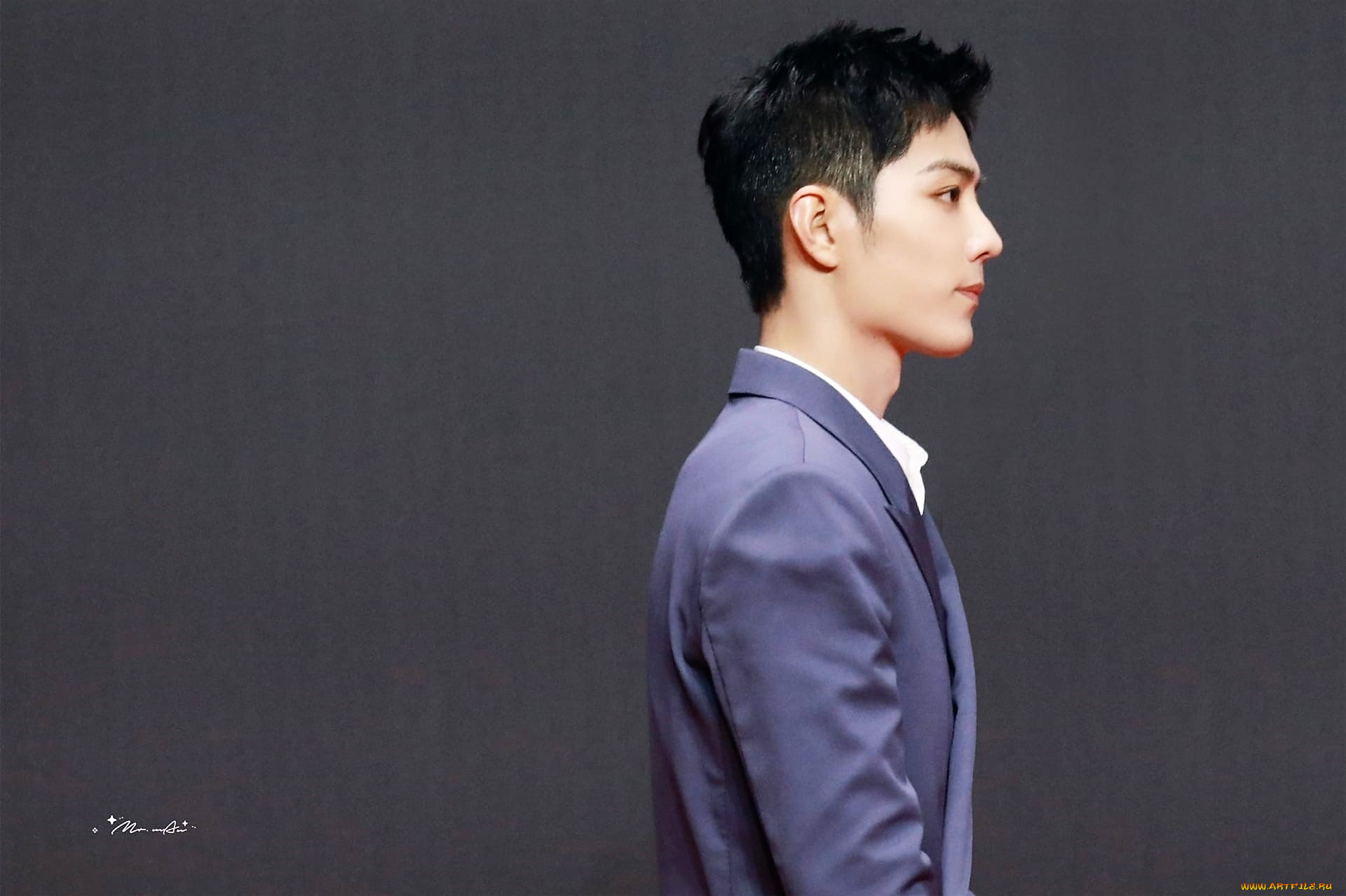 мужчины, xiao, zhan, актер, профиль, пиджак