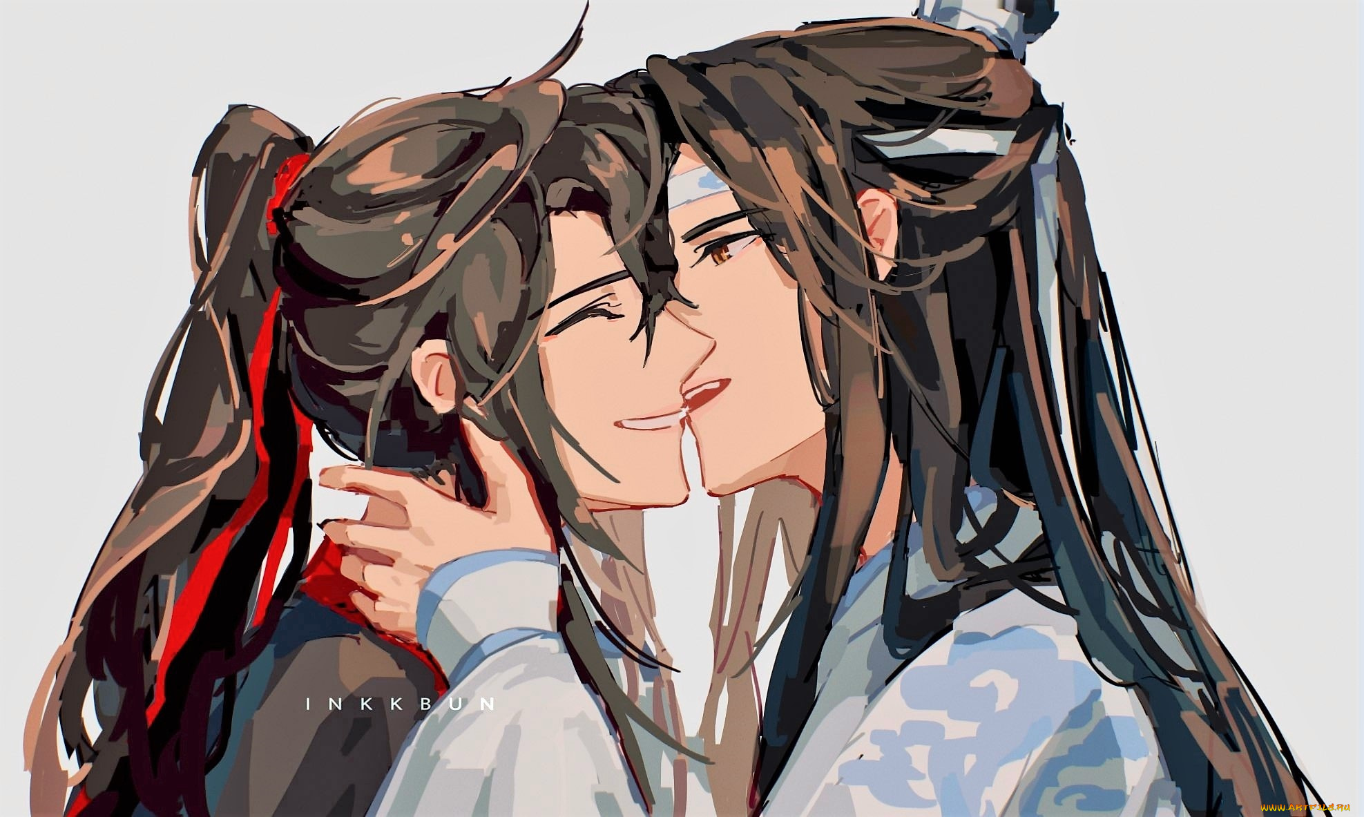 аниме, mo, dao, zu, shi, вэй, усянь, лань, ванцзи, поцелуй