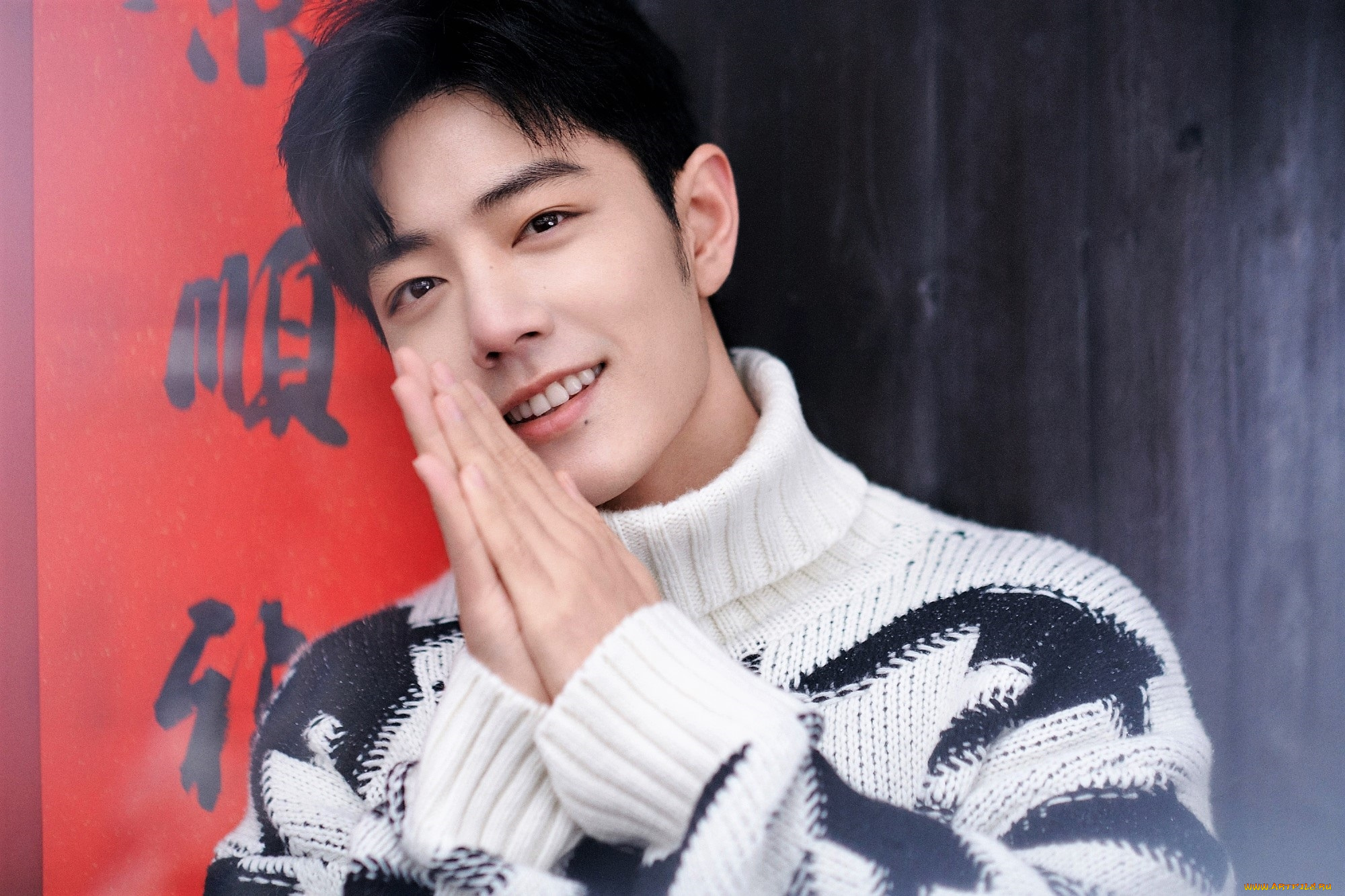 мужчины, xiao, zhan, актер, свитер, жест