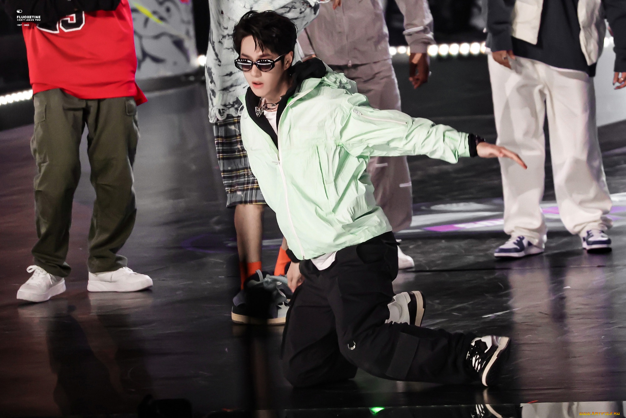 мужчины, wang, yi, bo, куртка, очки, танец