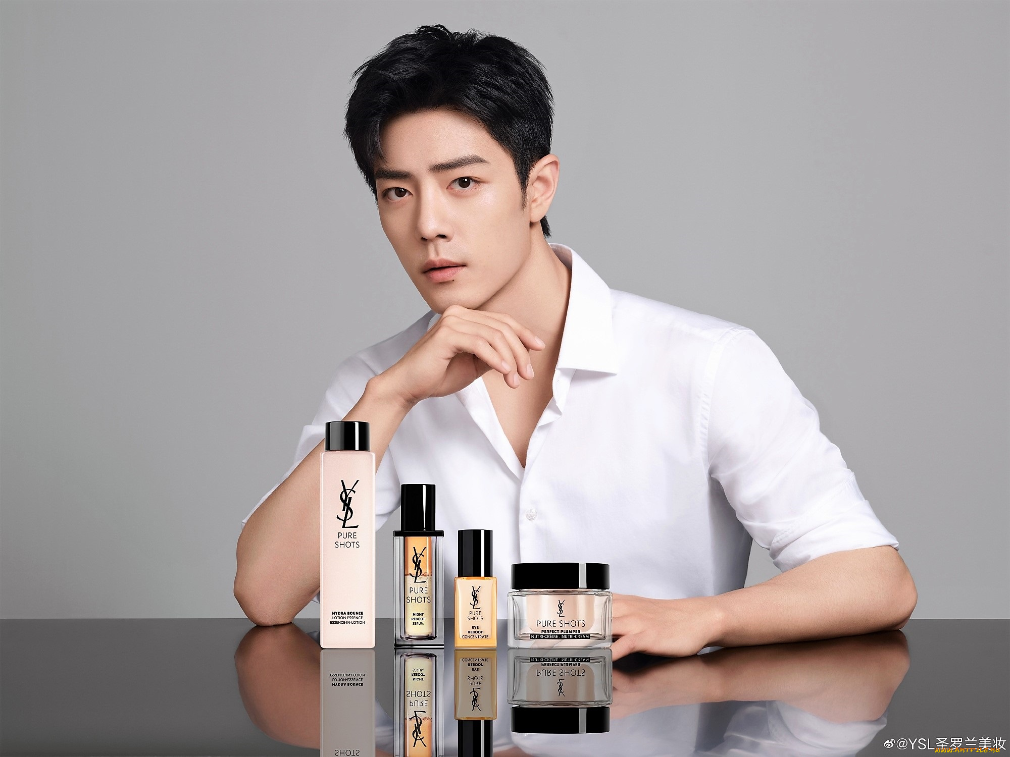 мужчины, xiao, zhan, актер, рубашка, косметика