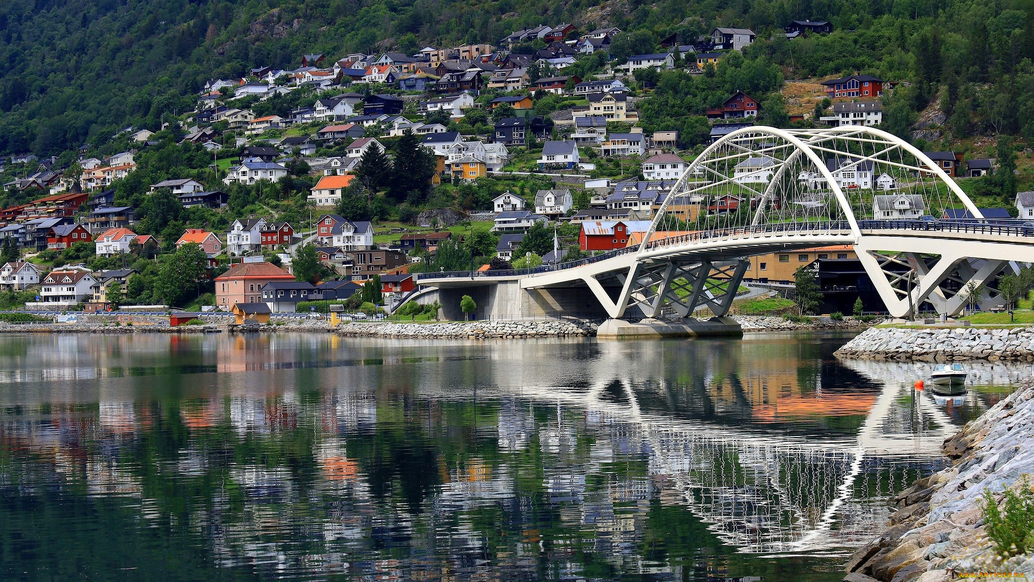 loftesnesbrui, bridge, sogndalselvi, river, norway, города, -, мосты, loftesnesbrui, bridge, sogndalselvi, river