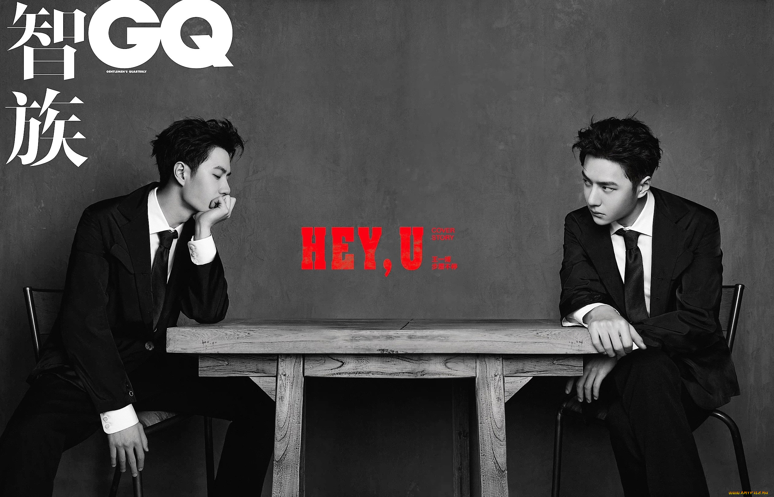 мужчины, wang, yi, bo, актер, стол