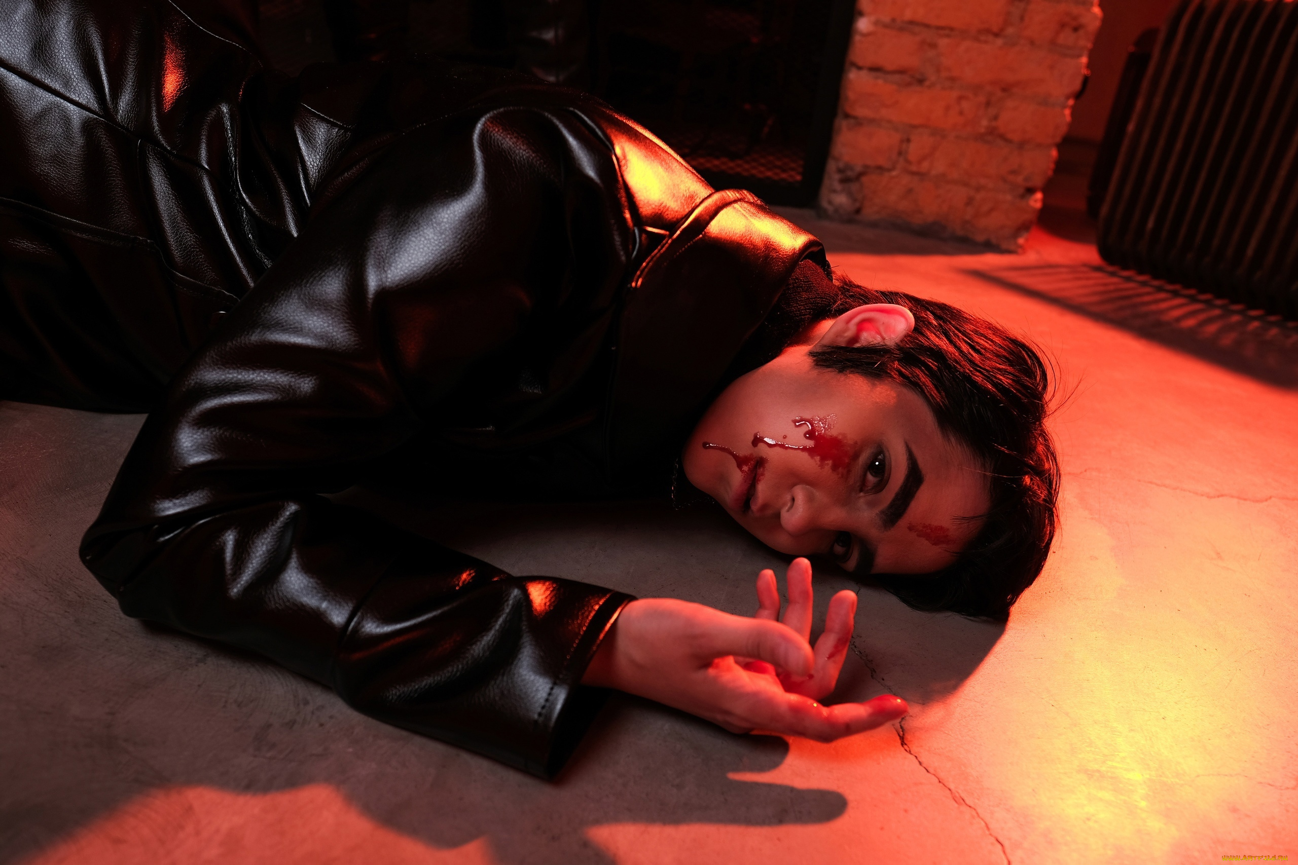 мужчины, -, креатив, , косплей, труп, кровь