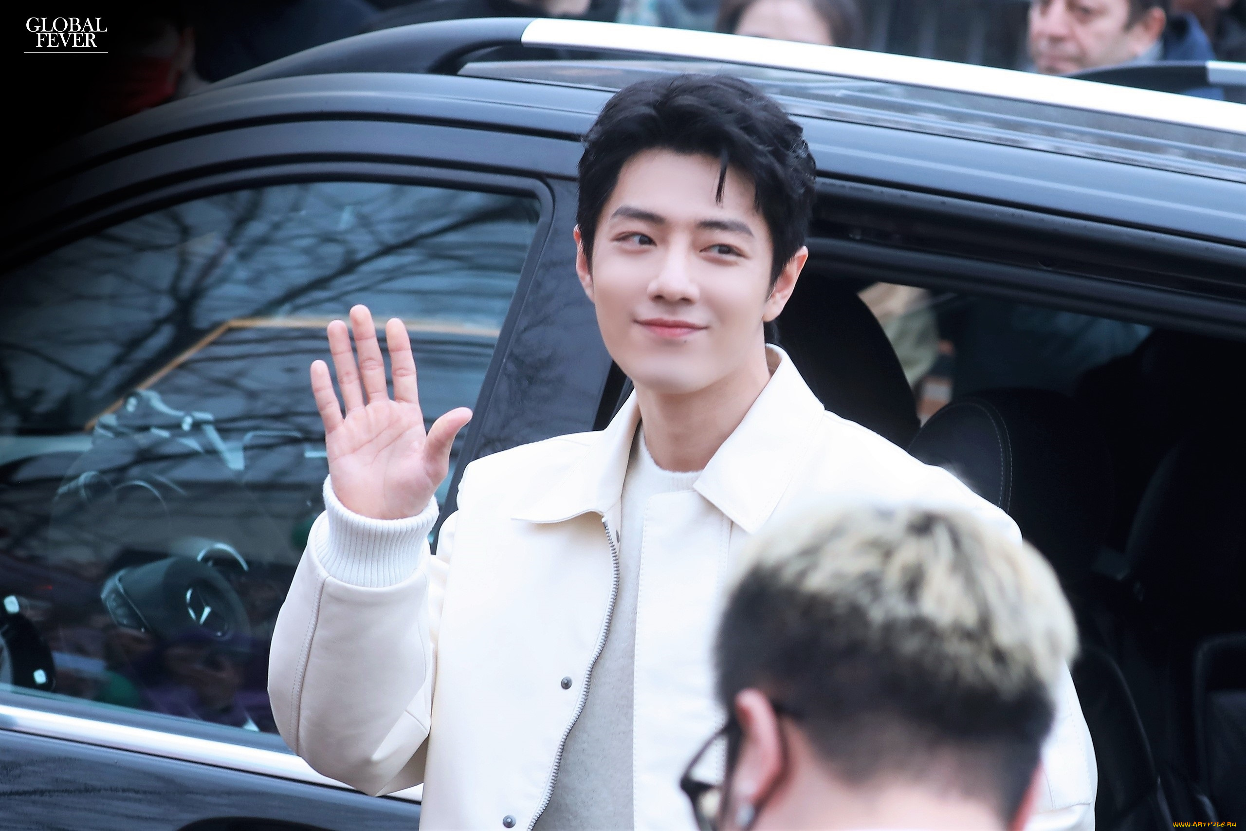 мужчины, xiao, zhan, актер, куртка, жест, машина, люди