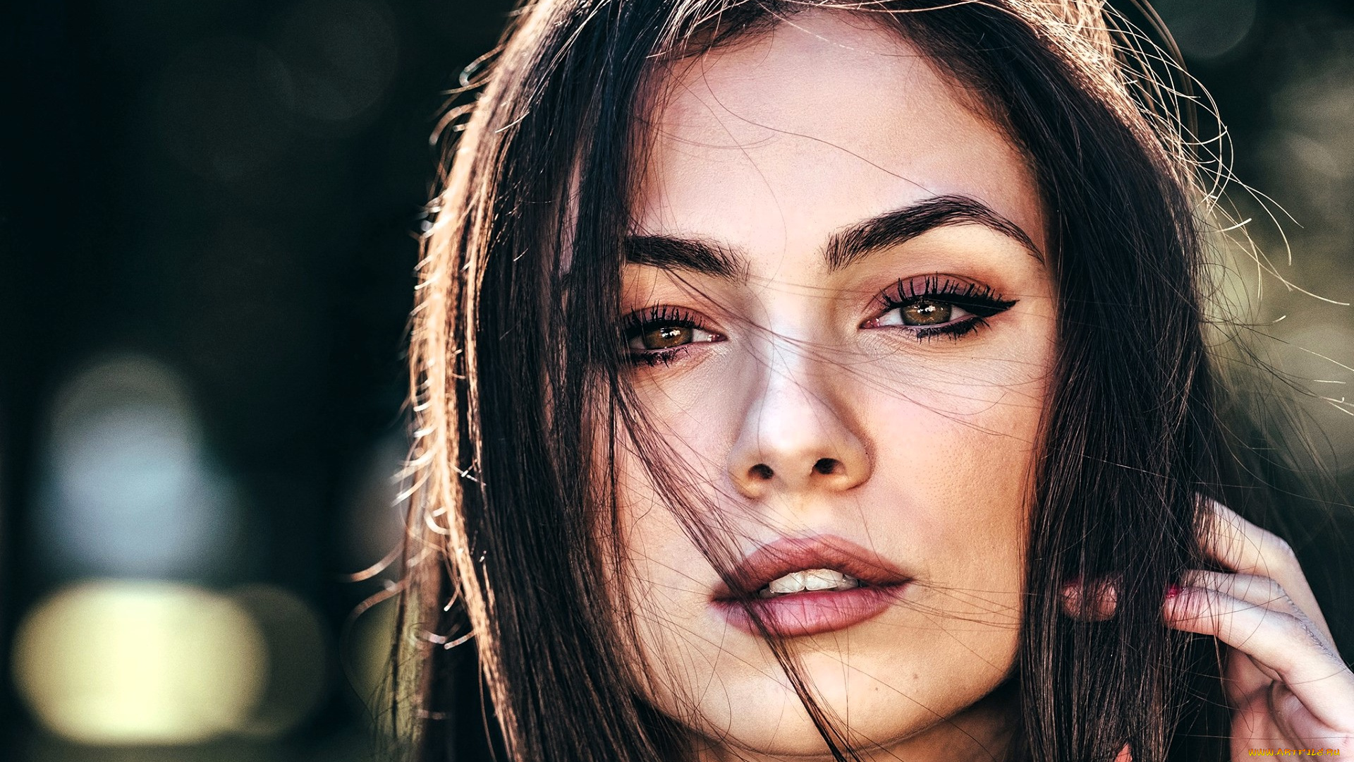 девушки, -, лица, , портреты, шатенка, лицо