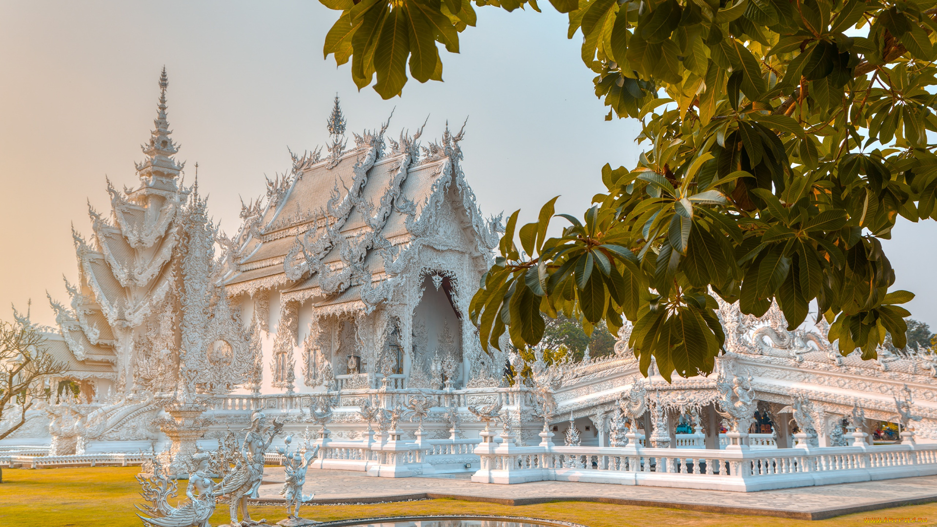 города, -, буддийские, и, другие, храмы, белый, храм