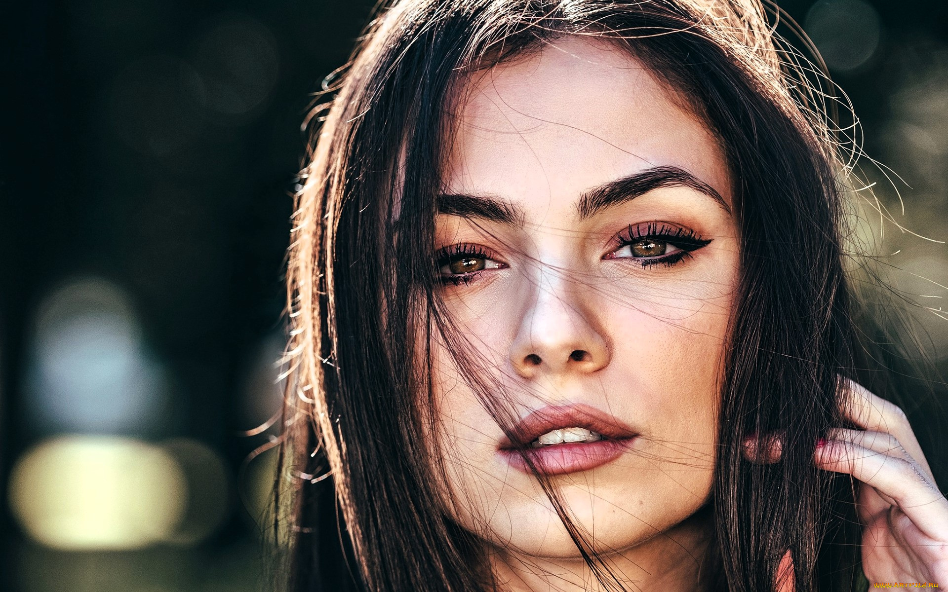 девушки, -, лица, , портреты, шатенка, лицо