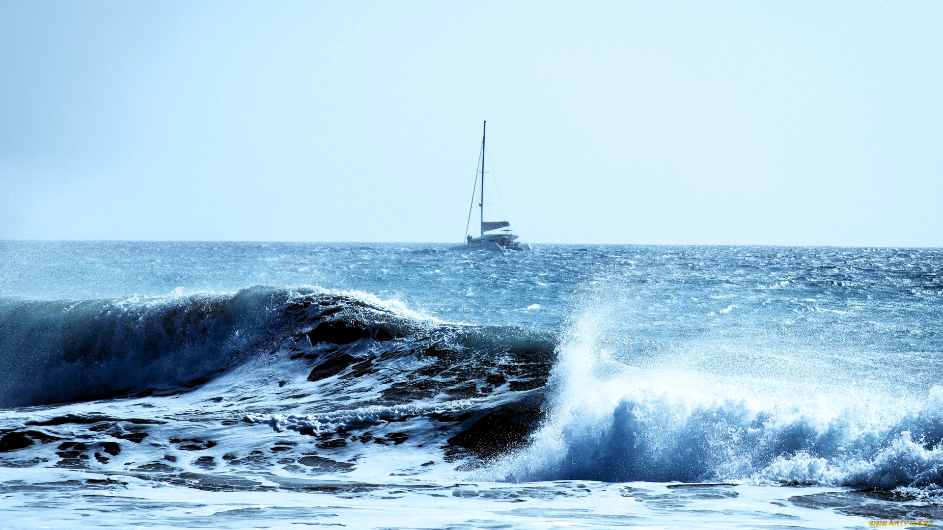 корабли, яхты, яхта, море, волны