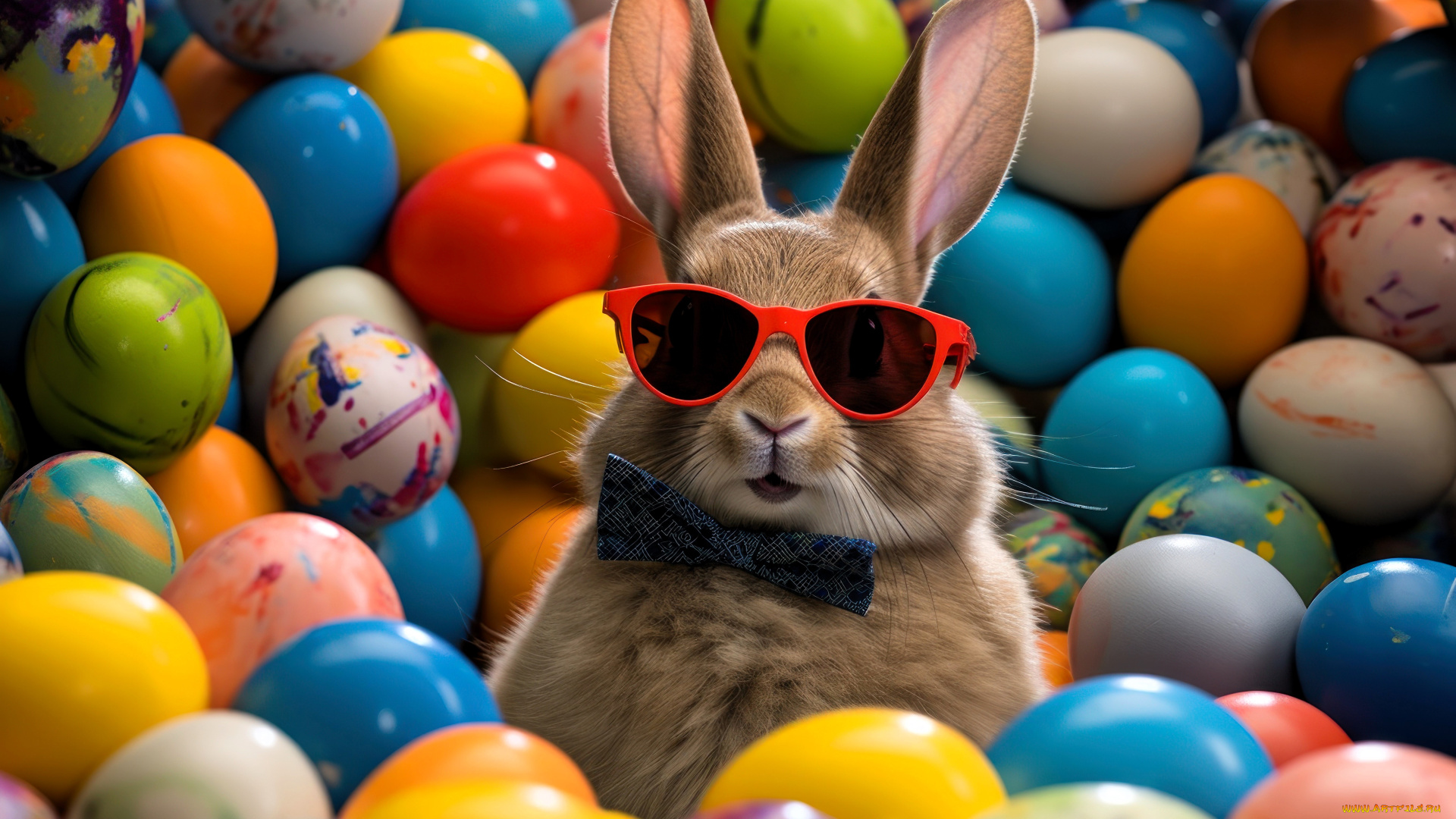 праздничные, пасха, яйца, кролик, очки
