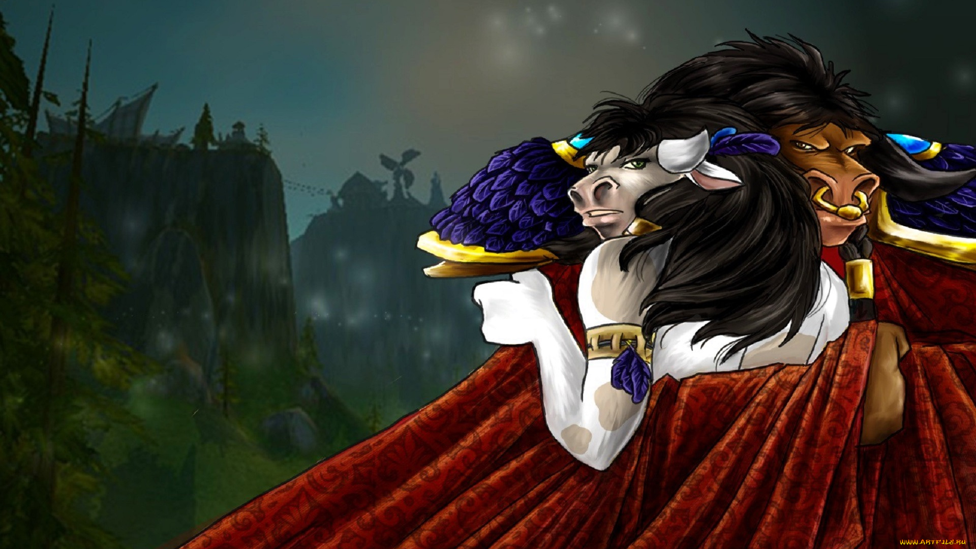 видео, игры, world, of, warcraft, пара, плащ, объятия