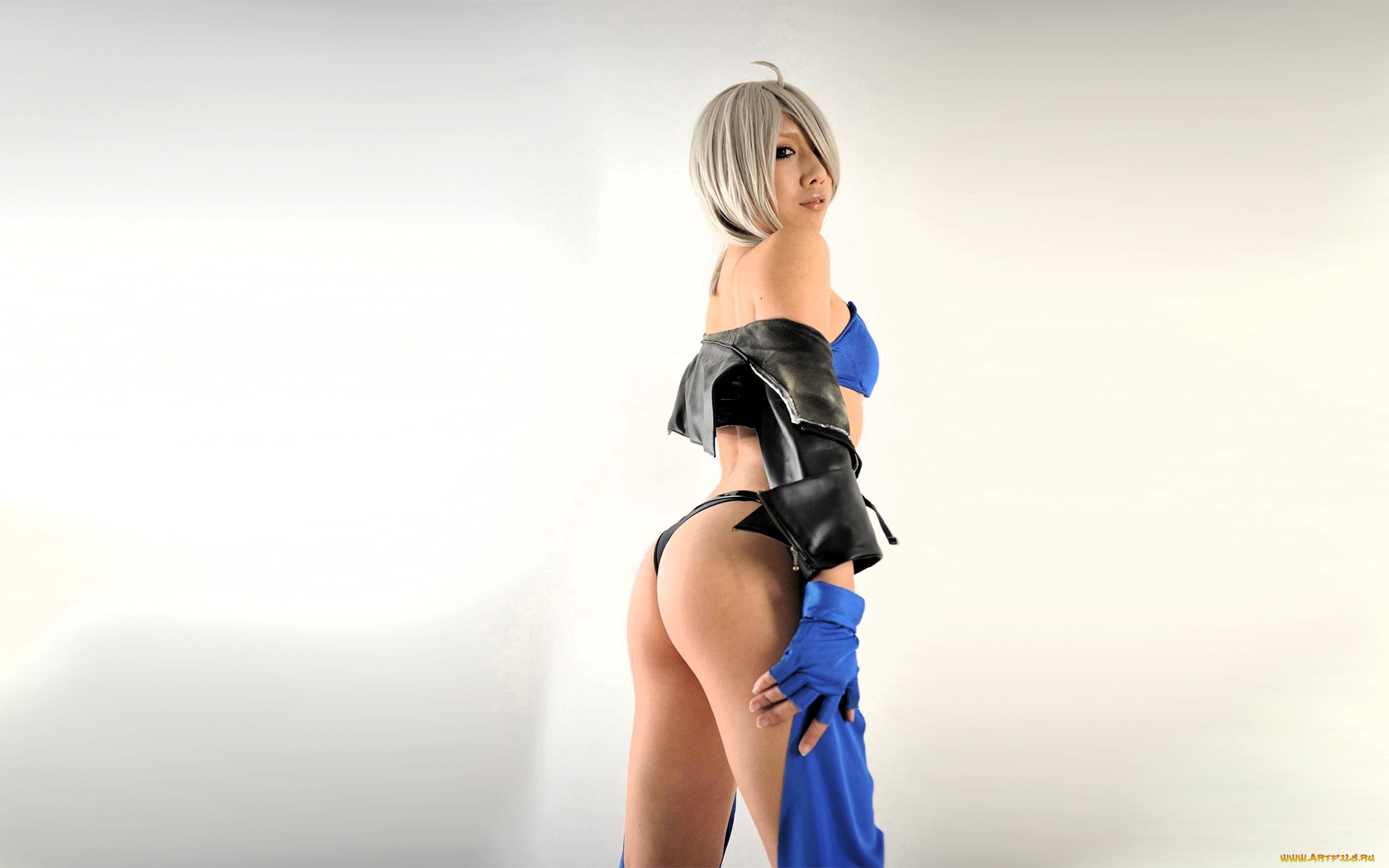 девушки, nonsummerjack, блондинка, белье, перчатки, чулки