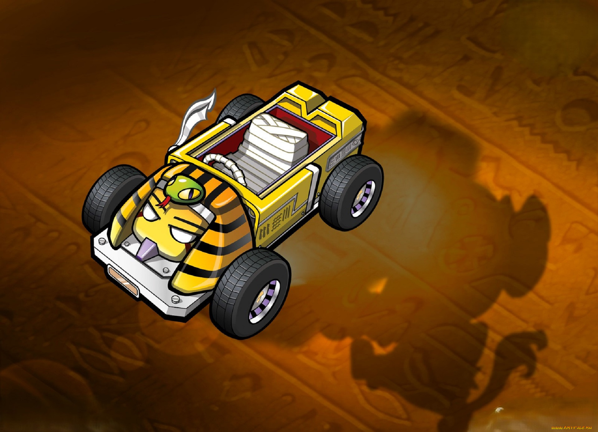 видео, игры, kart, n`, crazy, машина, бинты, маска