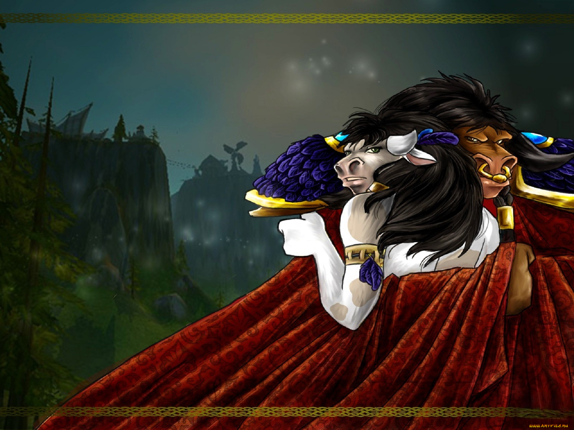 видео, игры, world, of, warcraft, пара, плащ, объятия