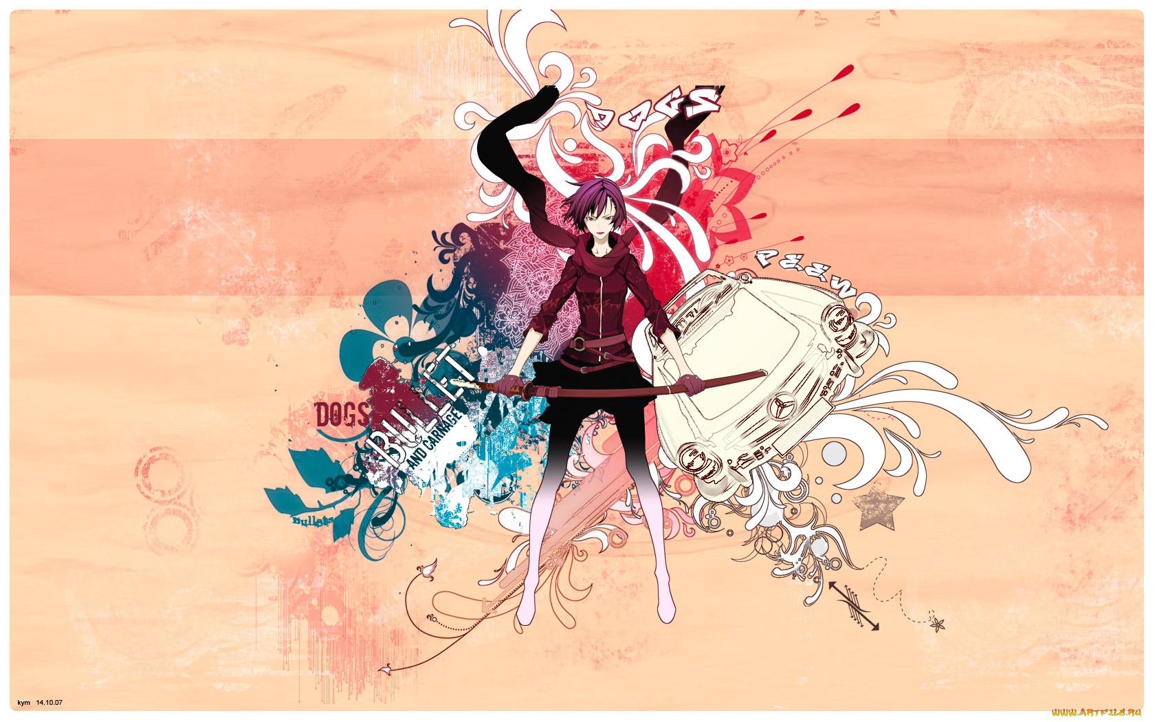 аниме, dogs, bullets, carnage