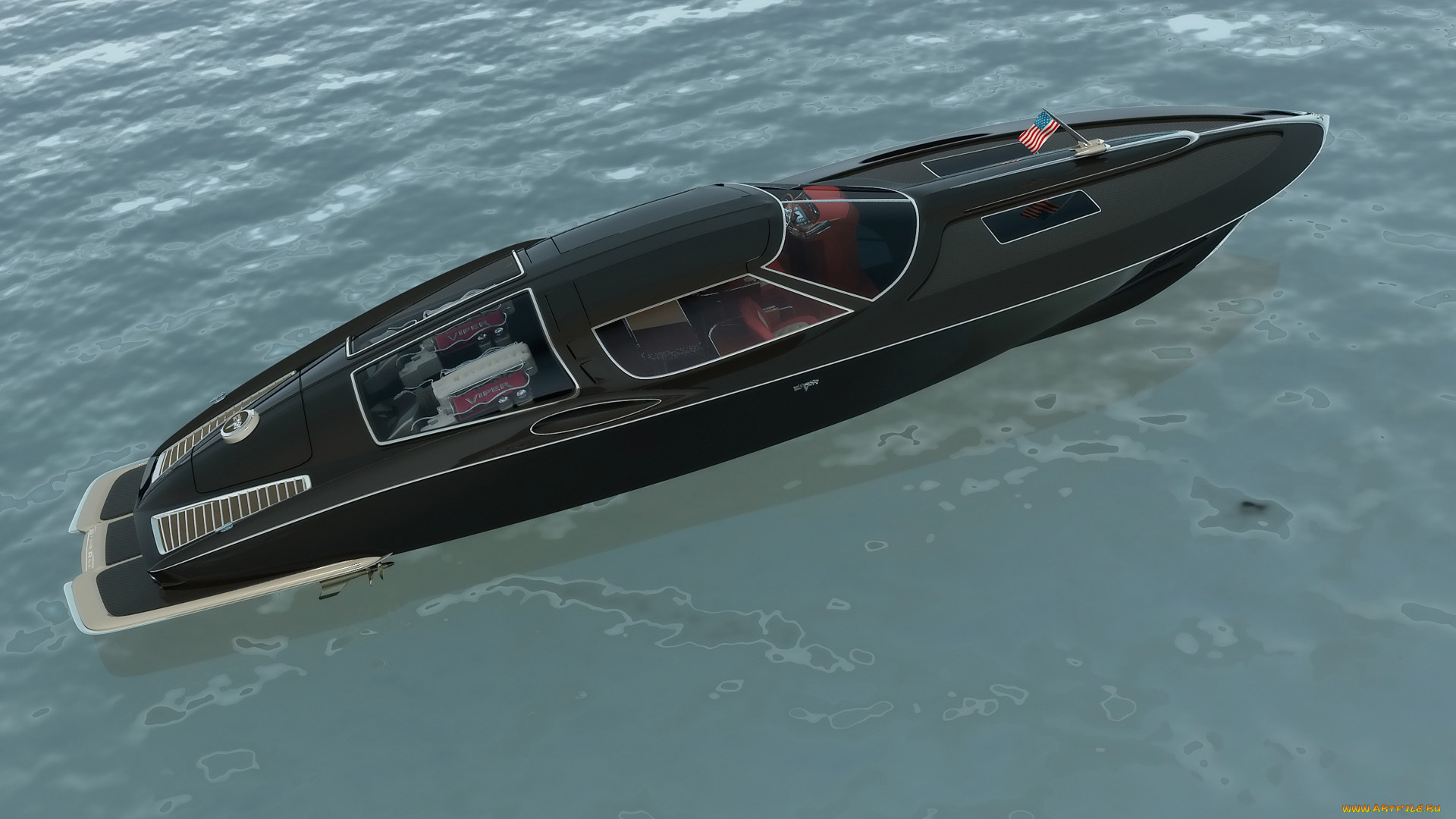 1963, chevrolet, corvette, boat, design, by, bo, zolland, корабли, 3d