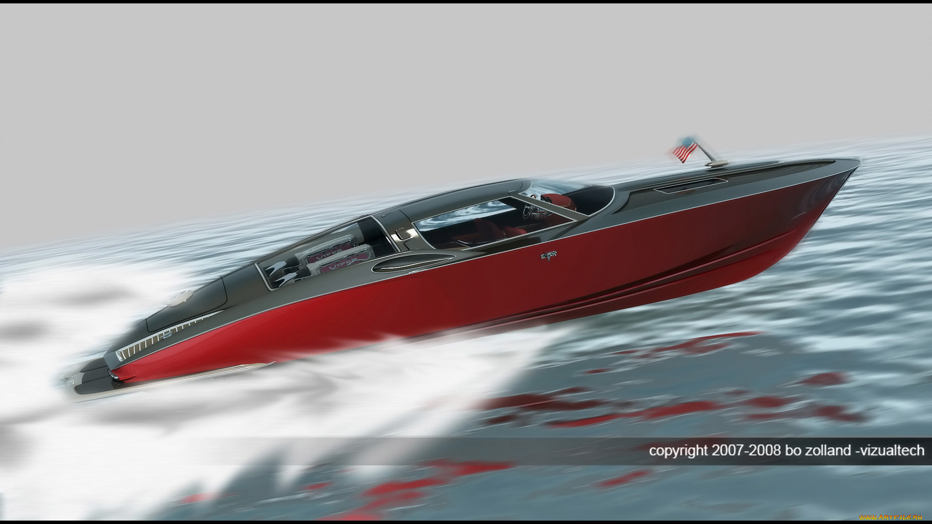 1963, chevrolet, corvette, boat, design, by, bo, zolland, корабли, 3d