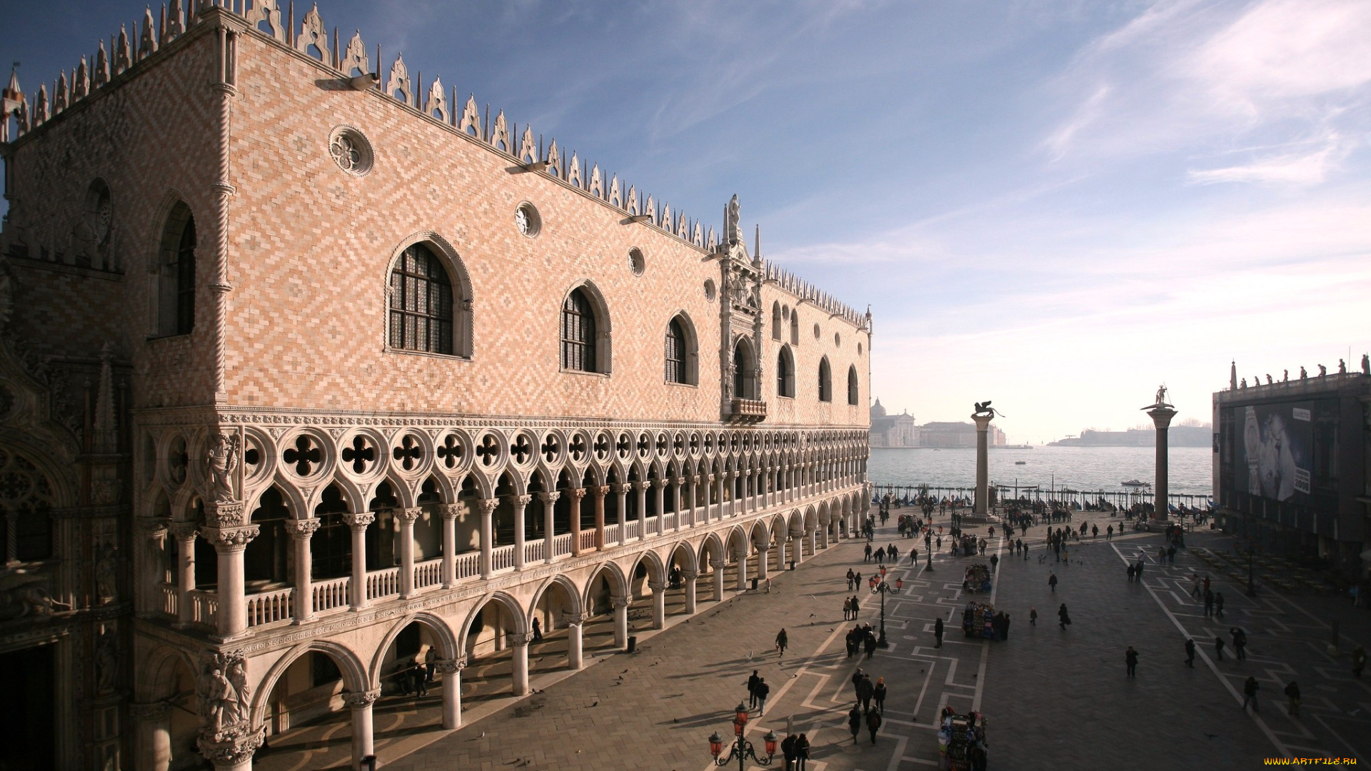 дворец, дожей, венеция, города, италия