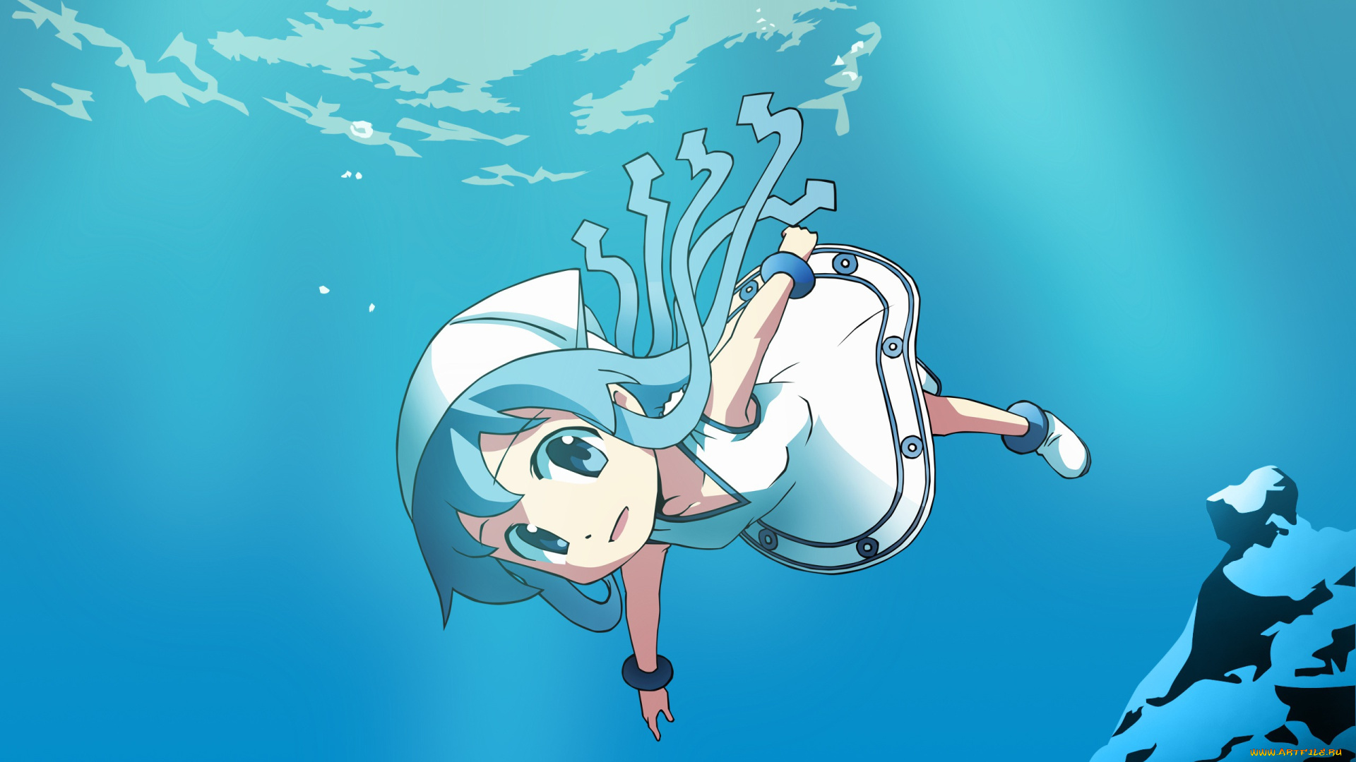 аниме, shinryaku, ika, musume, девушка
