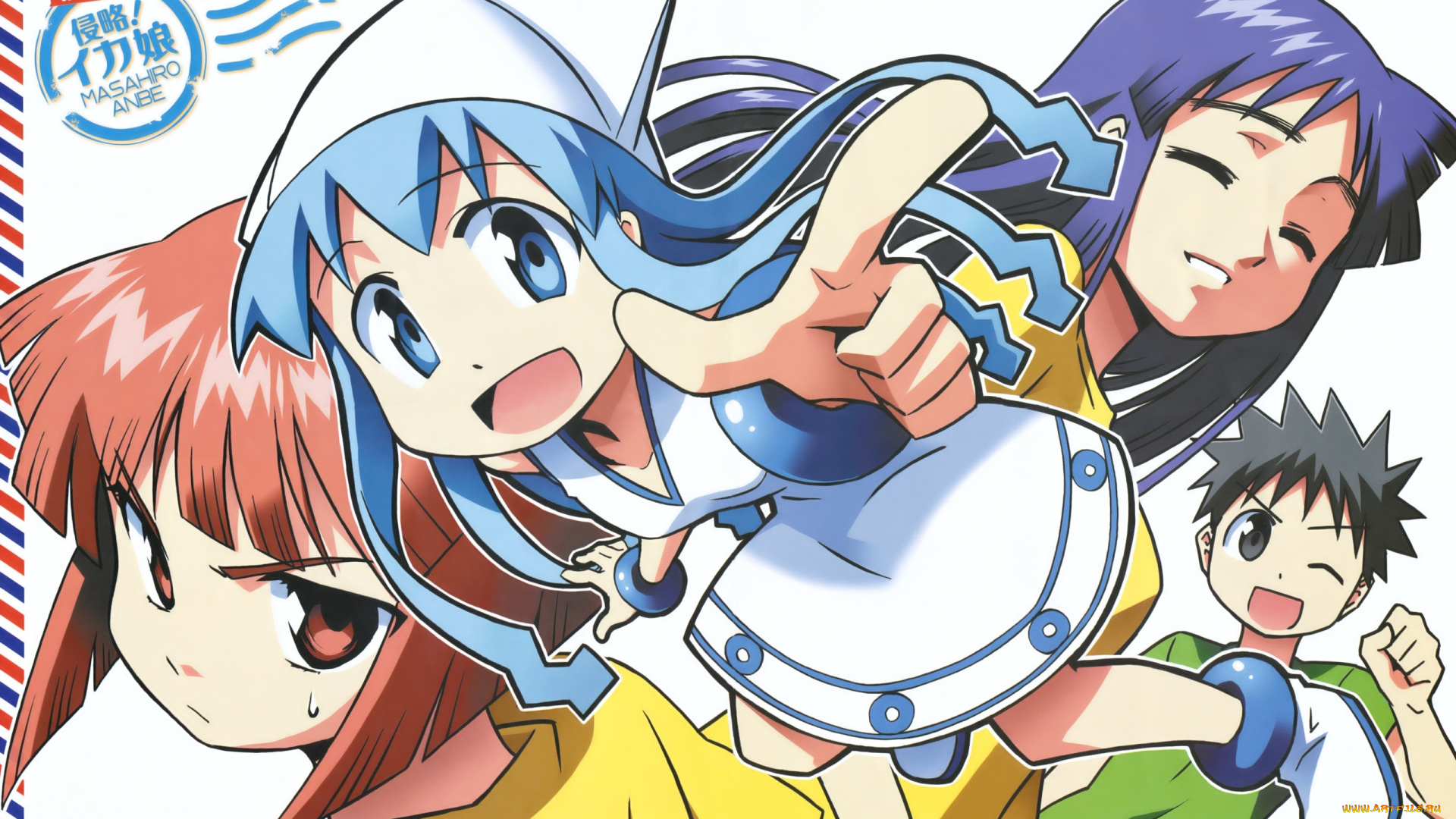 аниме, shinryaku, ika, musume, девушки