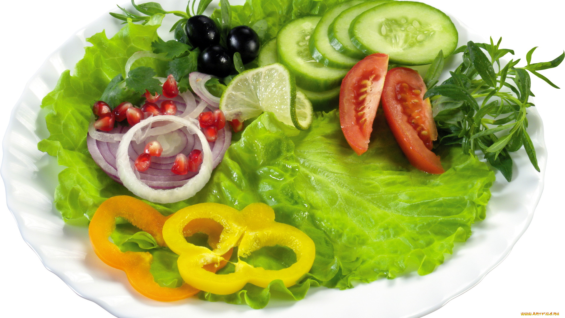 еда, салаты, закуски, лимон, перец, огурец, помидор, томаты