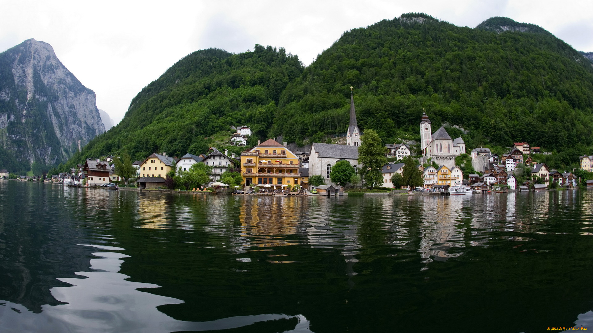 города, пейзажи, hallstatt, австрия
