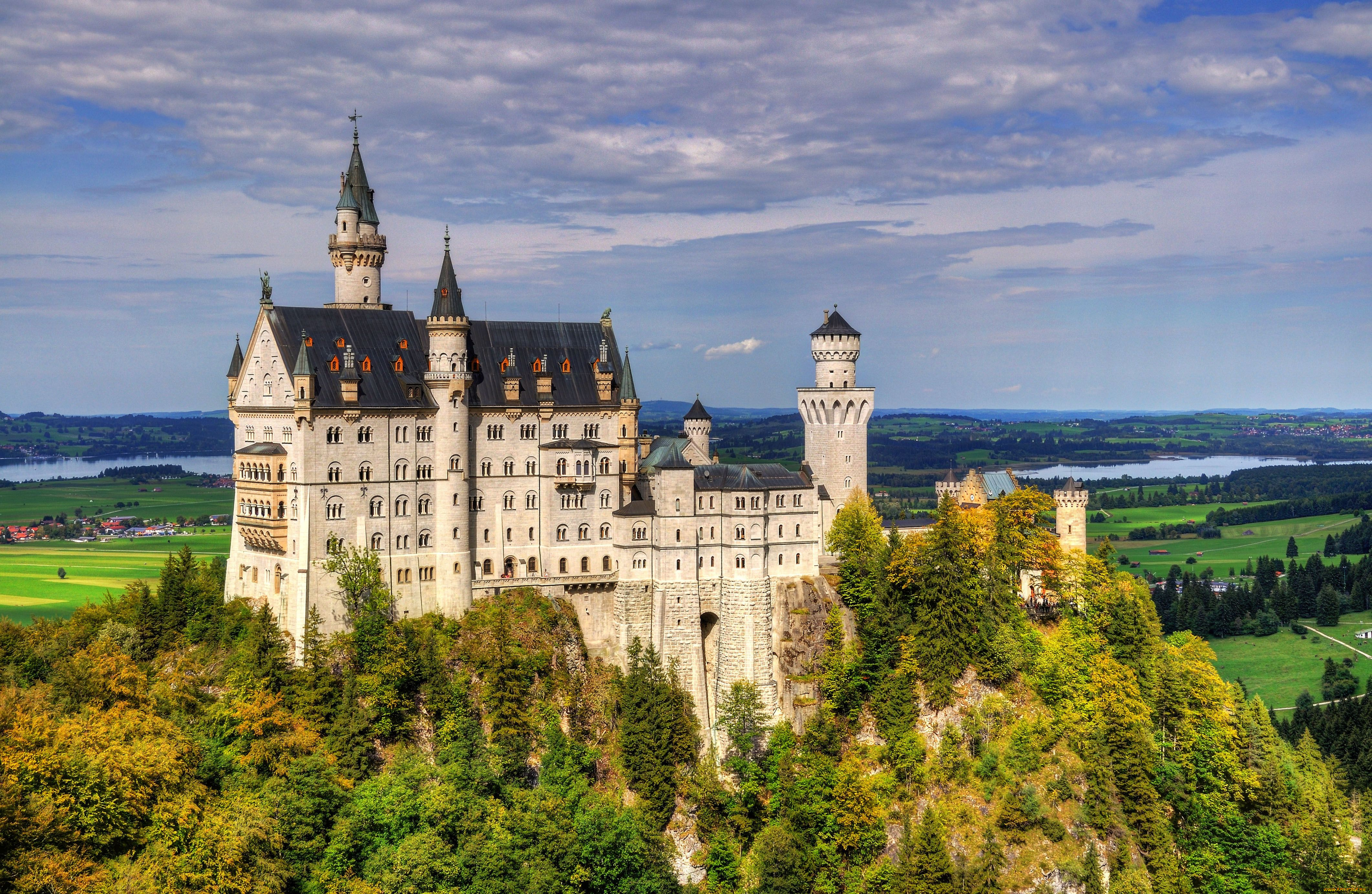 neuschwanstein, castle, germany, города, замок, нойшванштайн, германия, пейзаж