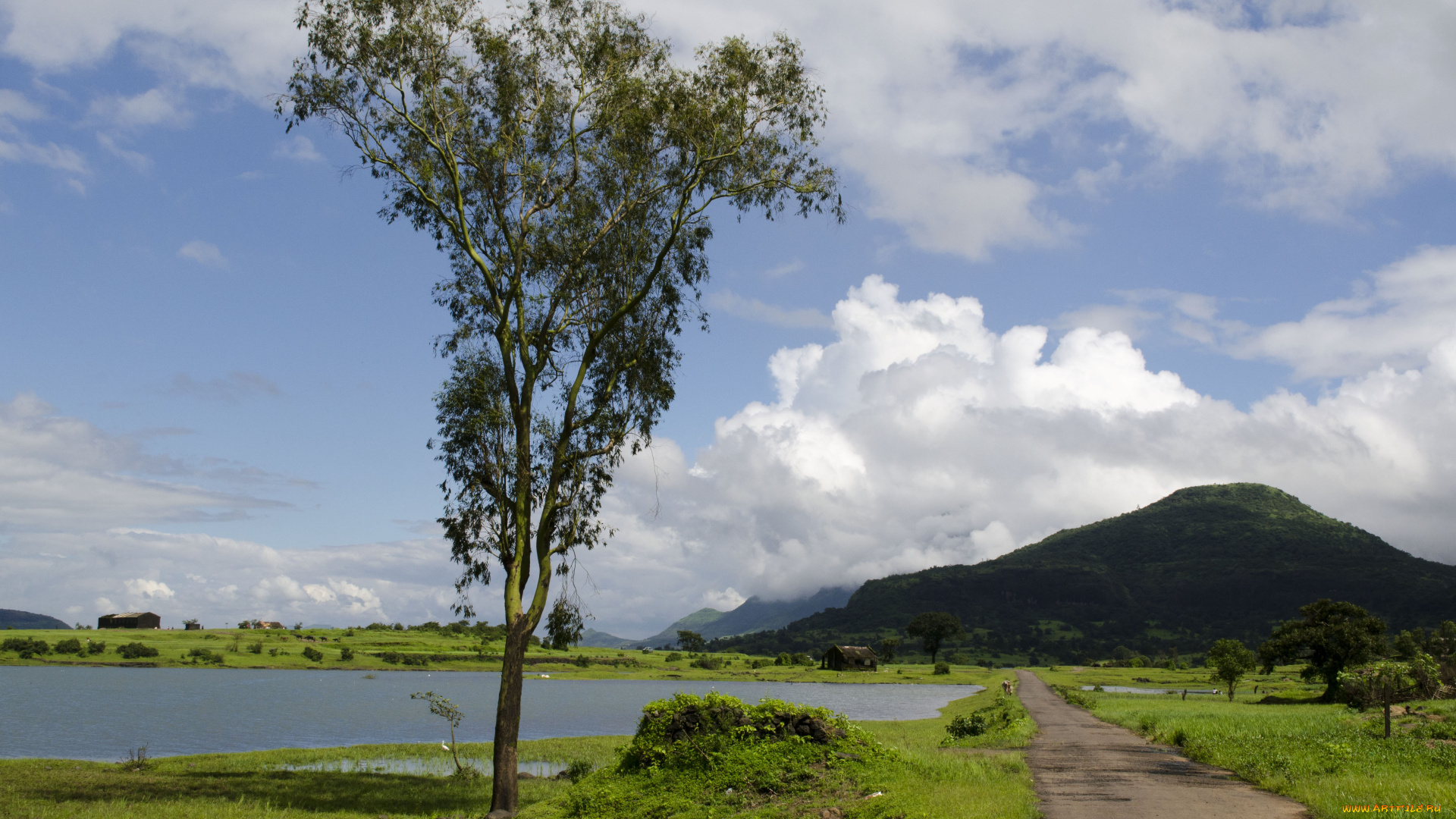 природа, дороги, дорога, небо, горы, водоём, пейзаж