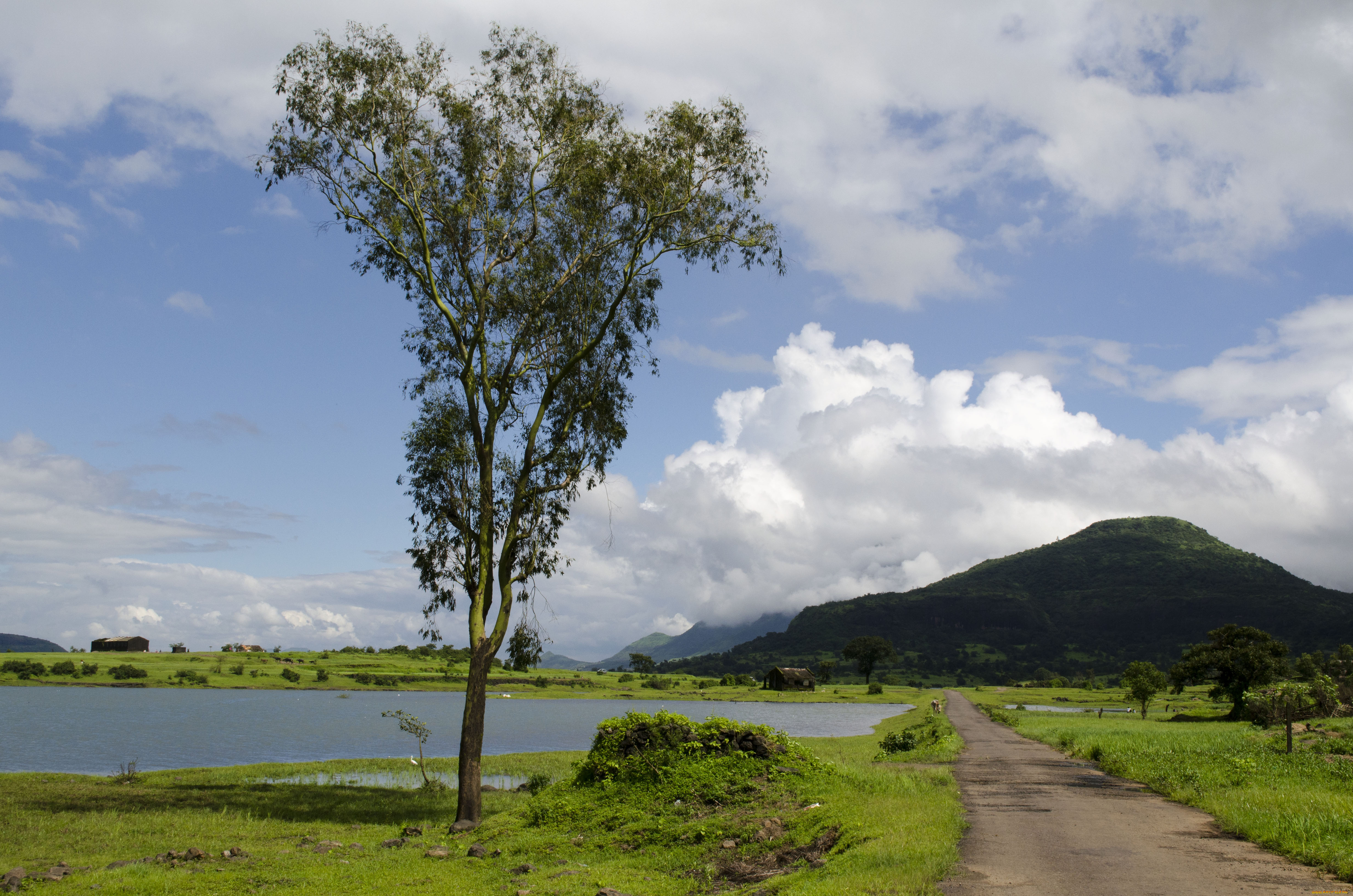 природа, дороги, дорога, небо, горы, водоём, пейзаж