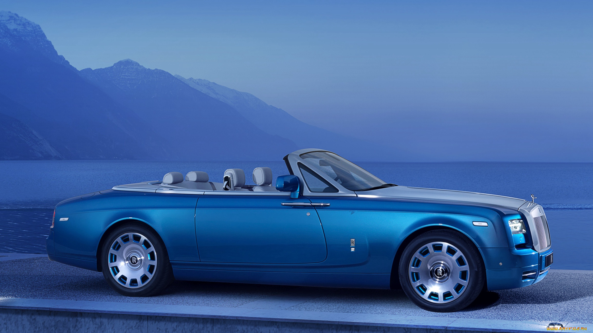 автомобили, rolls-royce, waterspeed, collection, синий, 2014г, drophead, phantom, coupе