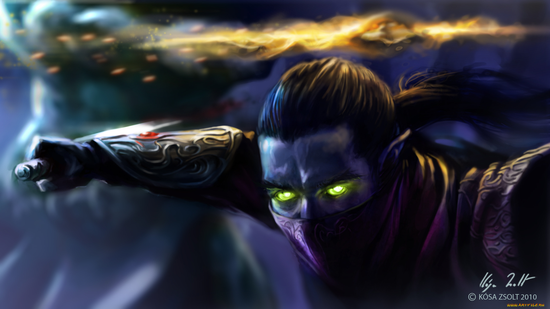 фэнтези, эльфы, эльф, арт, зелёные, глаза