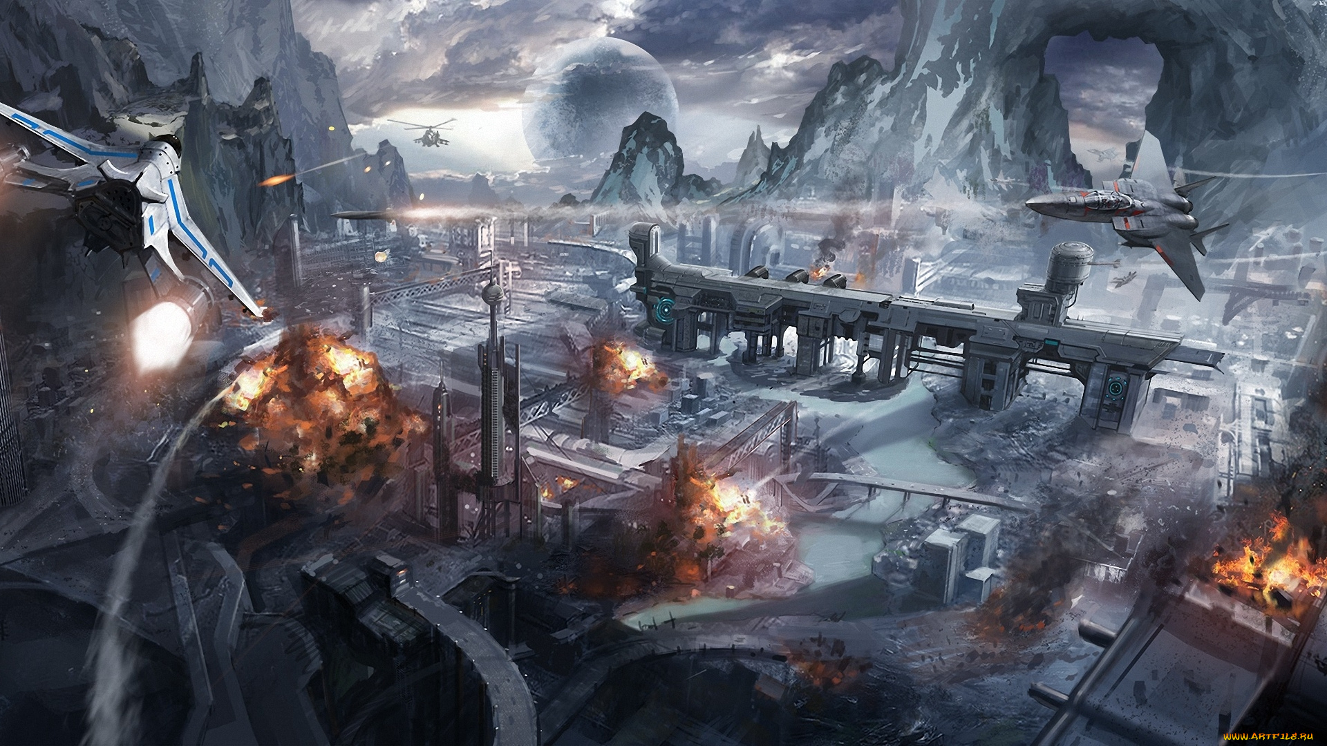 фэнтези, иные, миры, , иные, времена, иной, мир, чужая, планета, завод, самолеты, атака