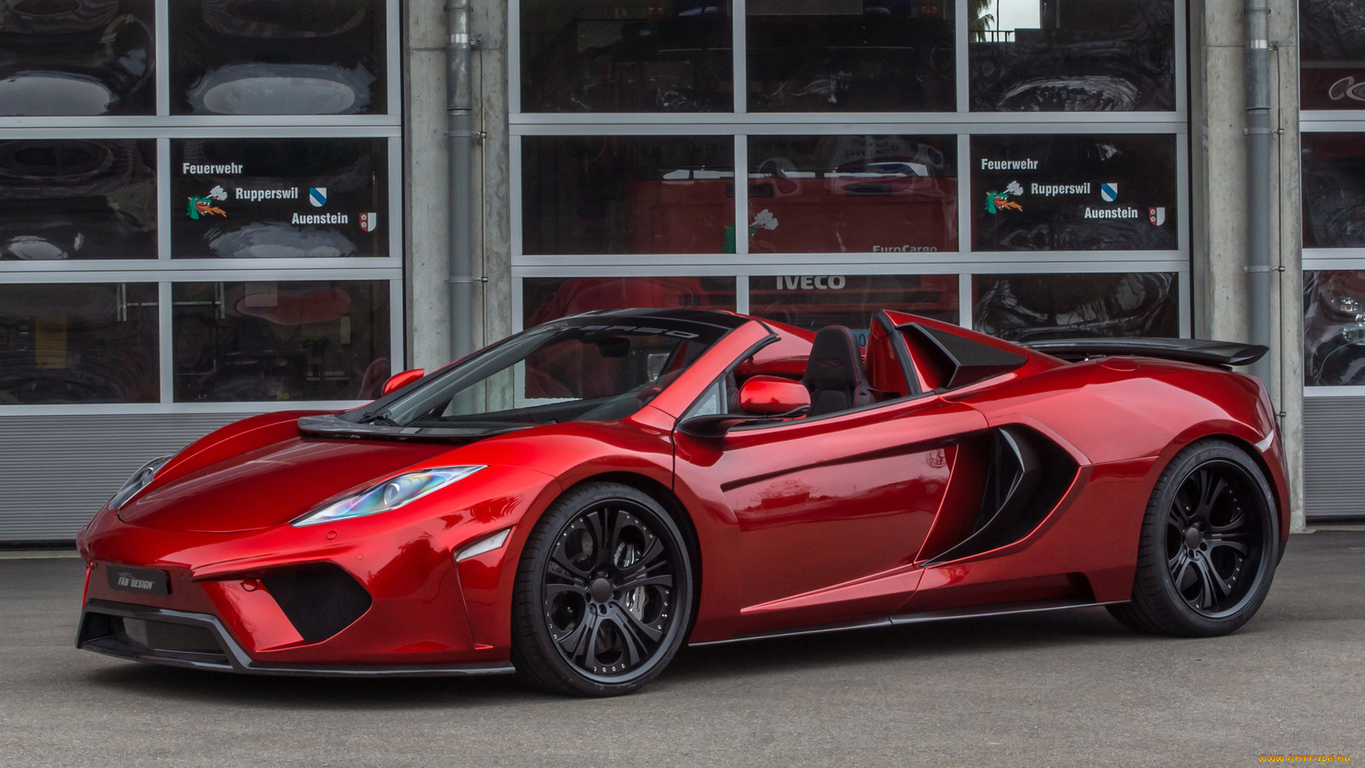 mclaren, автомобили, вид, вишнёвый