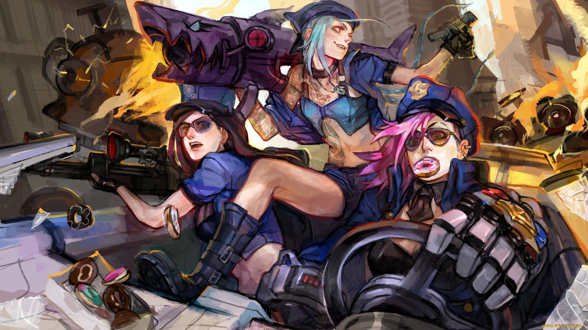 видео, игры, league, of, legends, арт, игра, люди