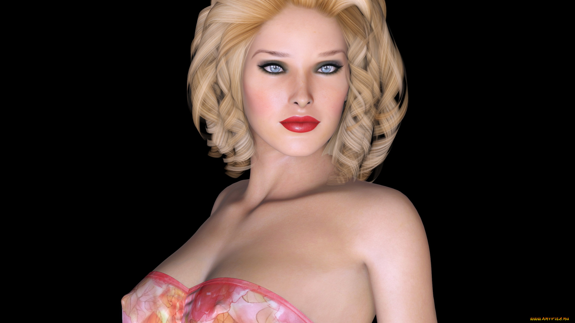 3д, графика, люди, , people, блондинка, фон, взгляд, девушка