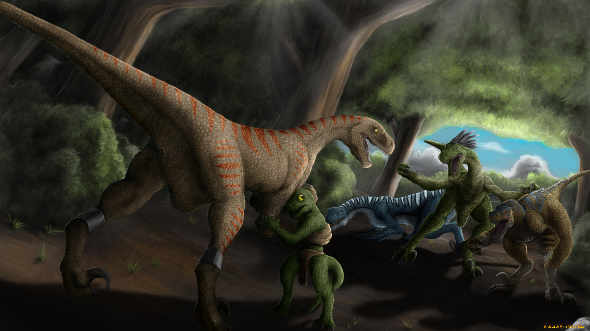 рисованное, животные, , доисторические, динозавры