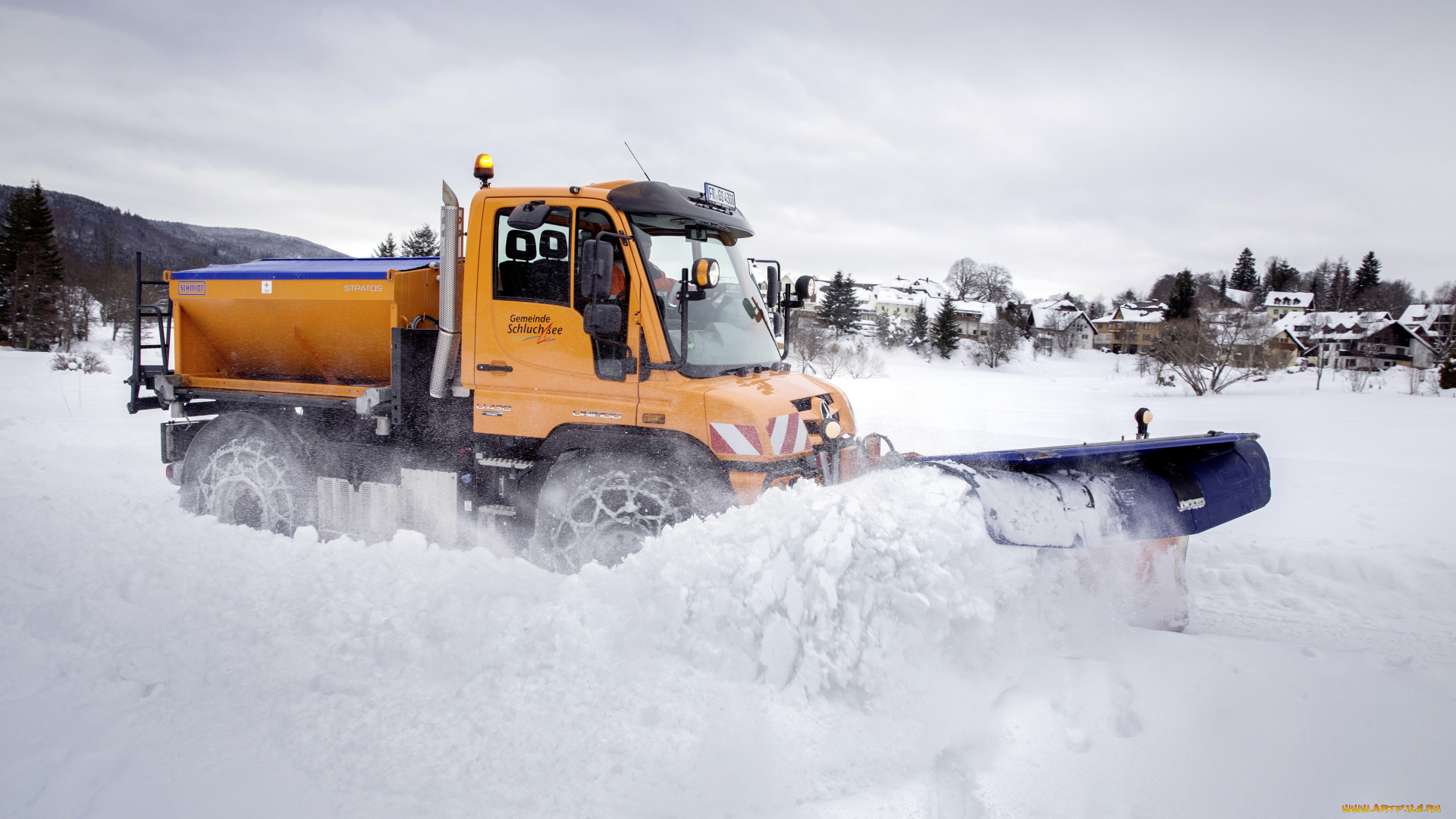 техника, снегоуборочная, техника, unimog, mercedes-benz, снег, 2013г, u430
