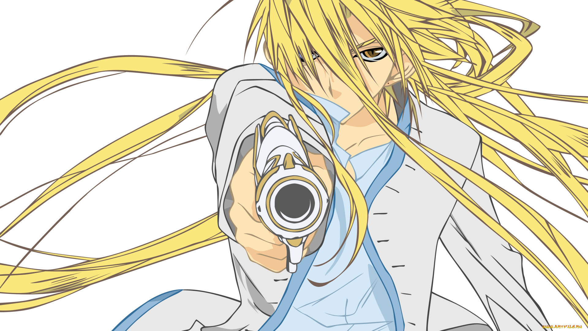 аниме, , angel, оружие, пистолет, парень