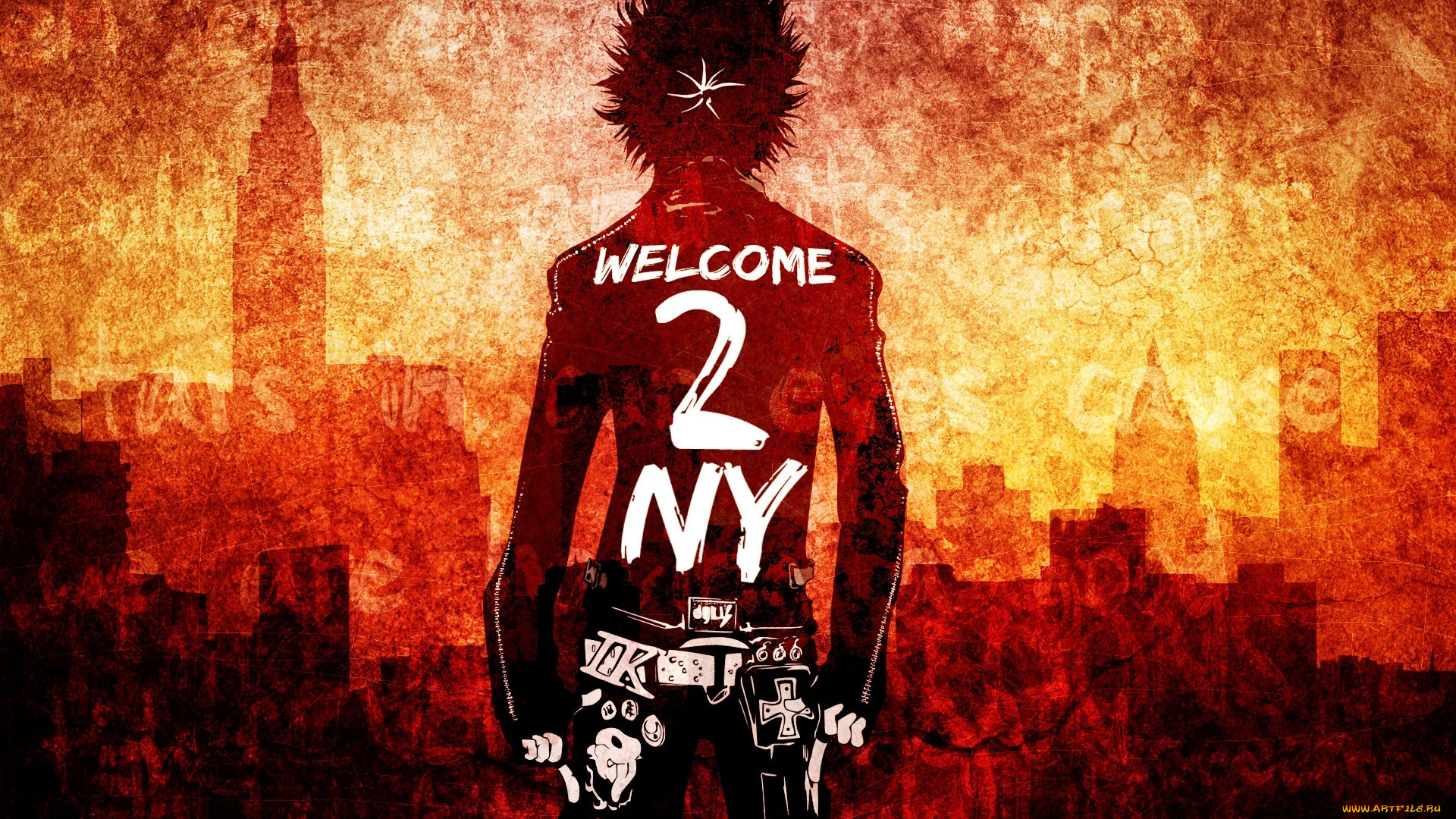 аниме, air, gear, air, gear, itsuki, minami, спина, джинсы, куртка, крест, город