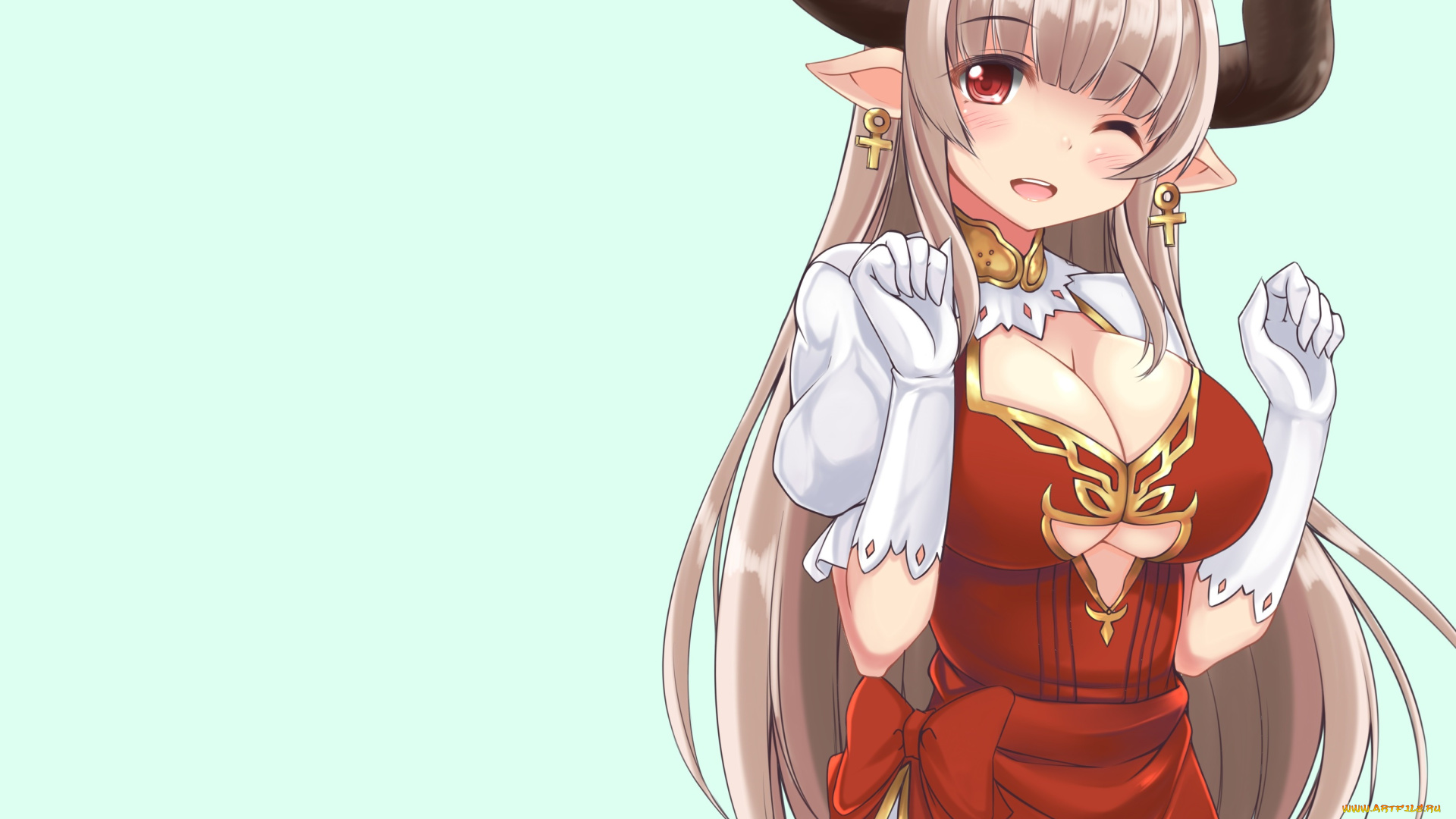 аниме, ангелы, , демоны, девушка, рога