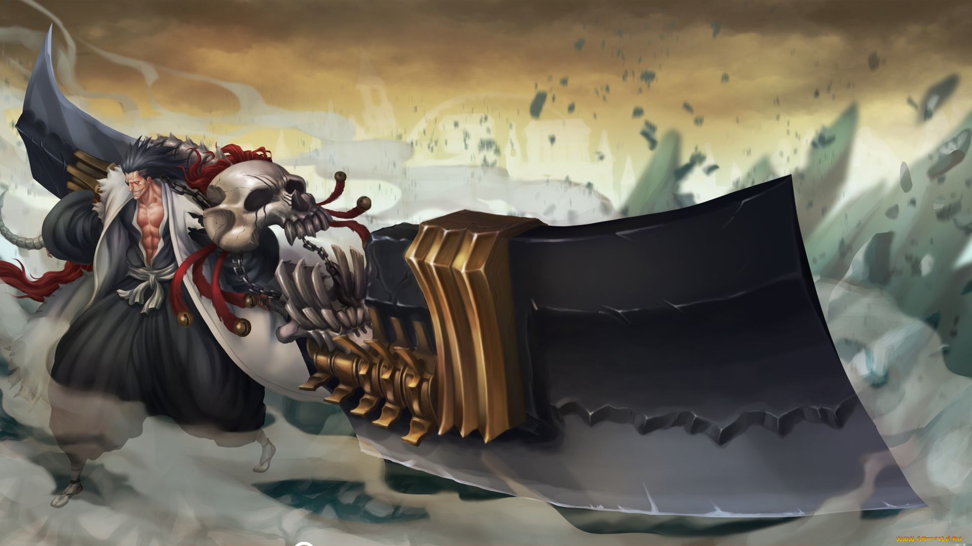 аниме, bleach, kenpachi, zaraki