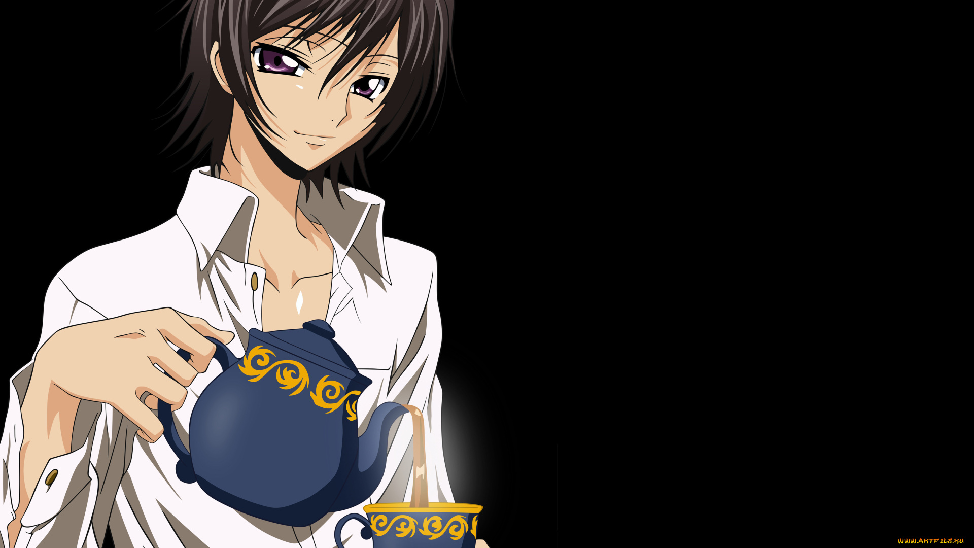 аниме, code, geass, фон, взгляд, парень