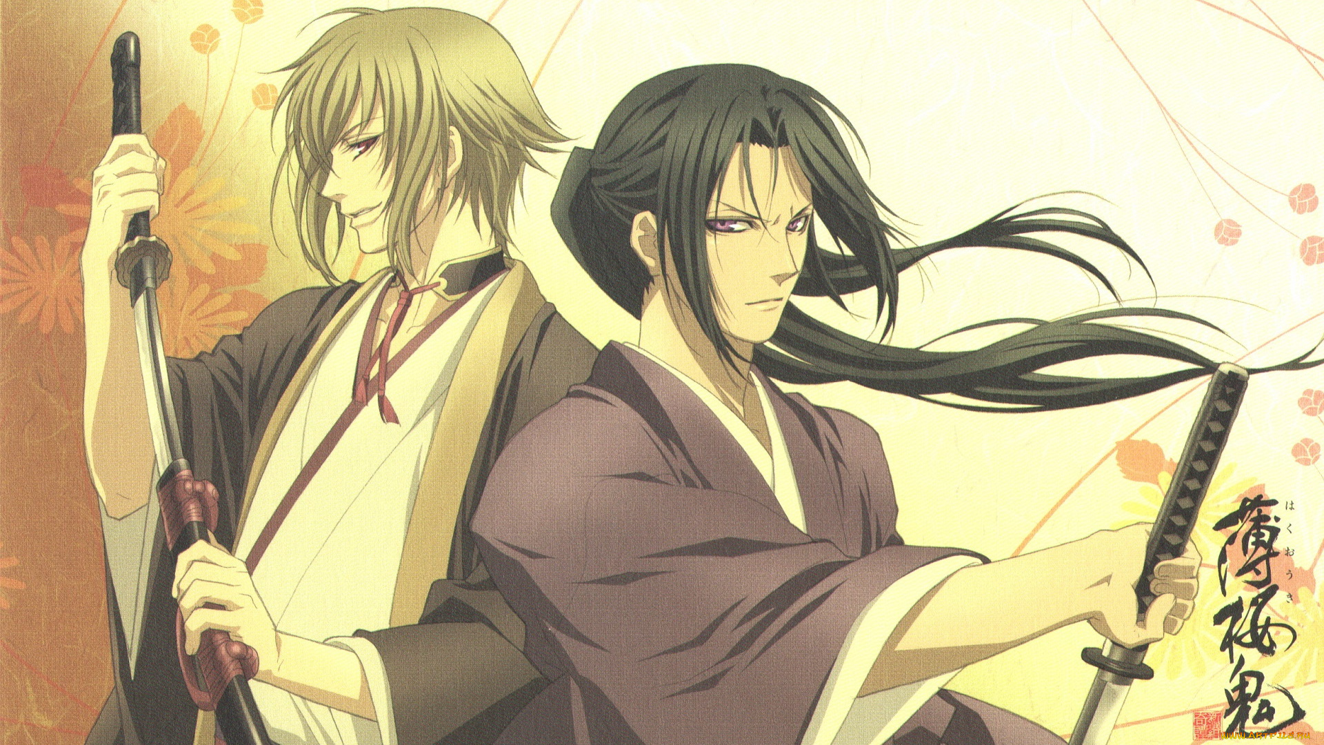 аниме, hakuoki, парни