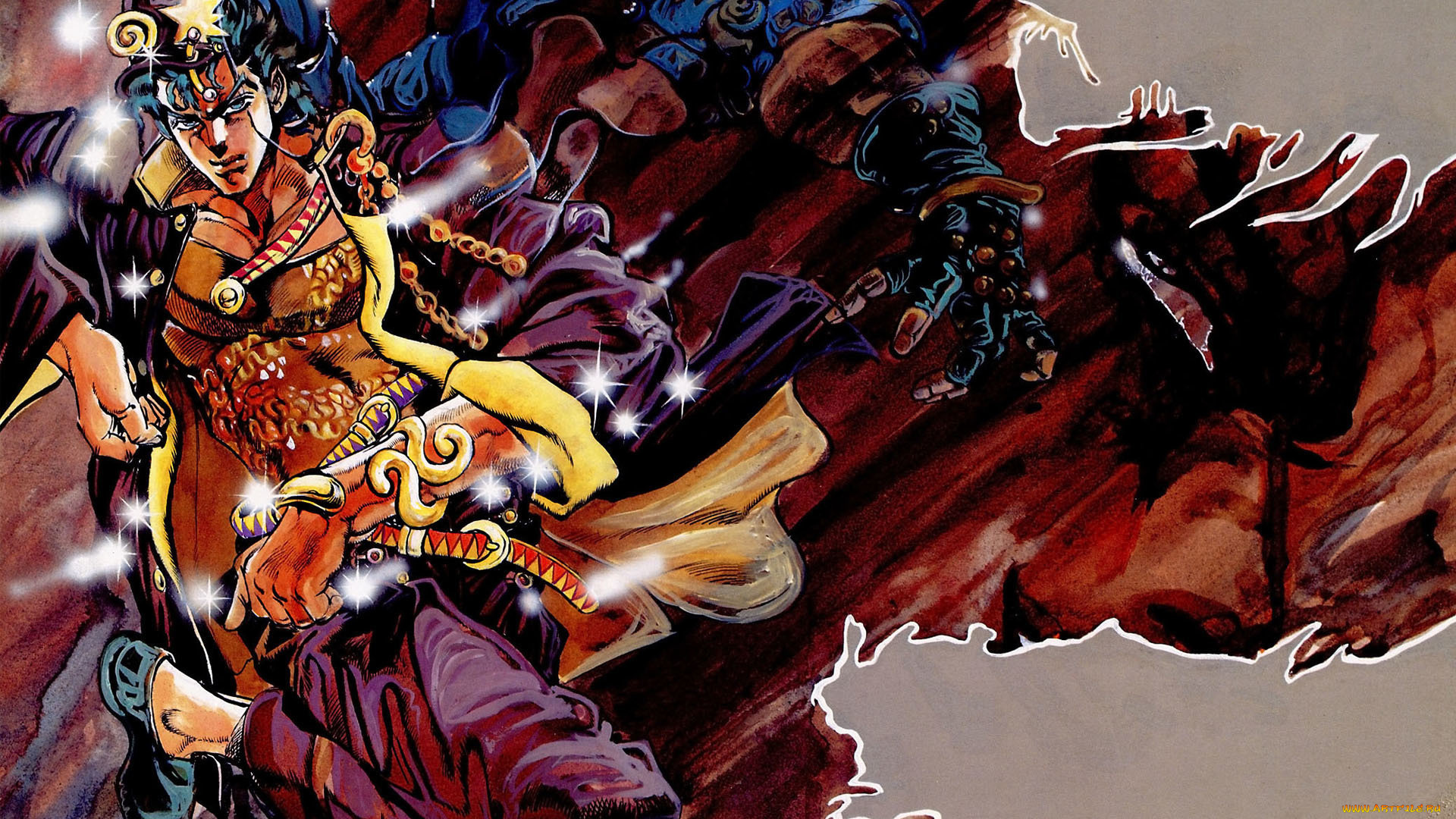 аниме, jojo`s, bizarre, adventure, парень